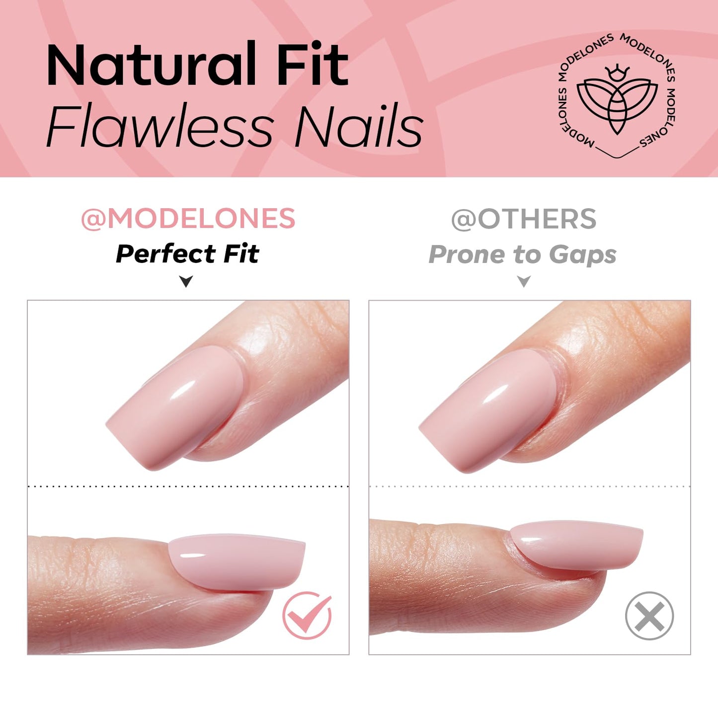 Modelones Extra Short Press on Nails, Peach Jelly Semi-Transparent Squoval Fake Nails, Reusable Nail Kit with Nail Glue Adhesive Tabs Mini Nail File, Nails Press Ons 32Pcs 16 Sizes, Women Girl Gift