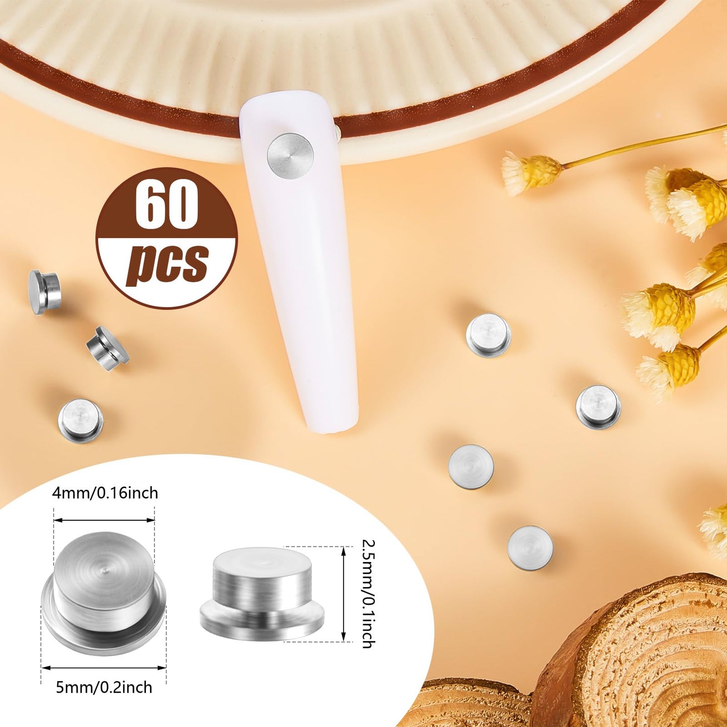 Leelosp 60 Pieces Spinning Nail Charms Bulk Nail Art Rotating Charm Bearing Tool Rings Jewelry Rotating Tools 3D for Women Girls Crafting Jewelry Accessories(silver, 0.16 x 0.2 x 0.1 Inches)