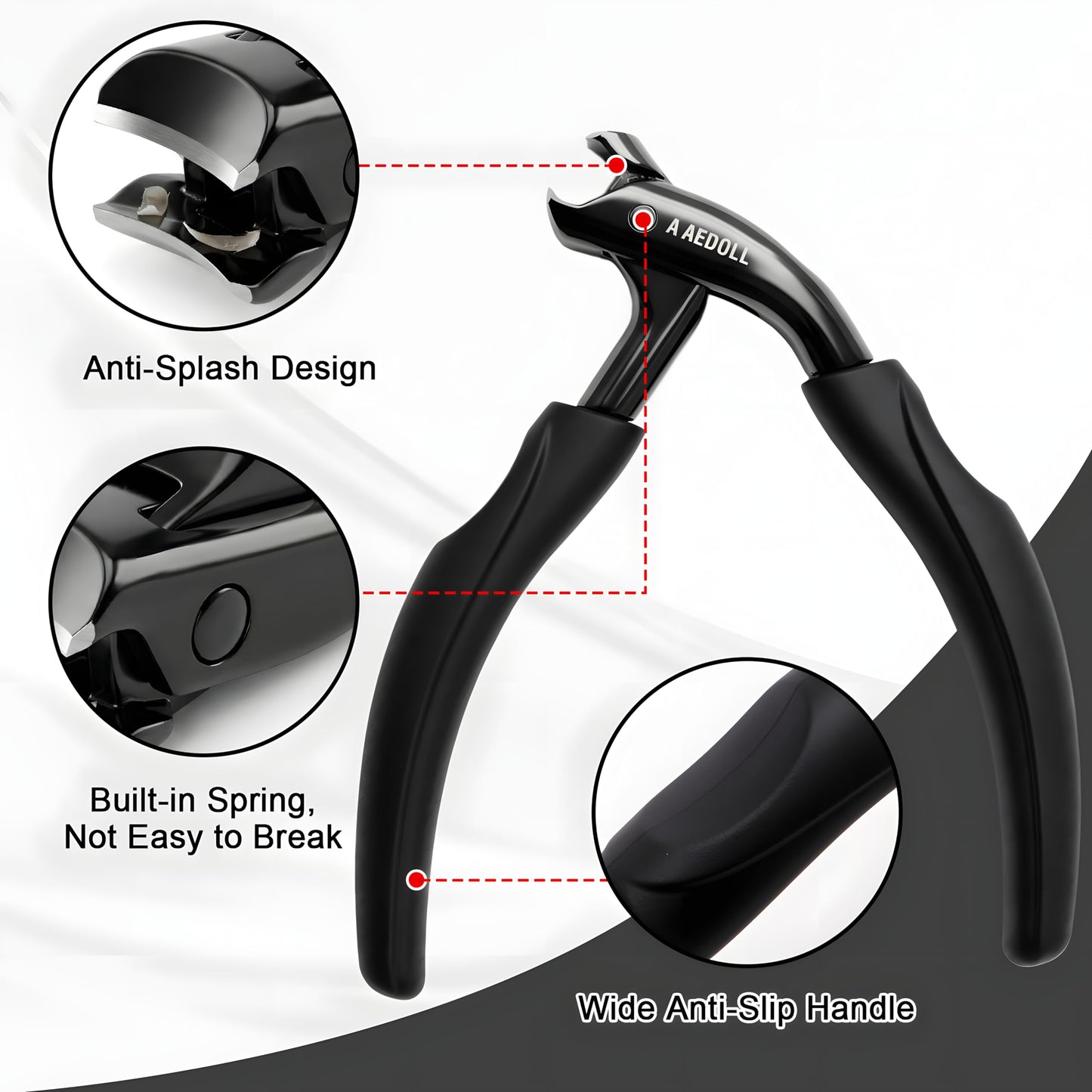 [A AEDOLL] Upgraded Toenail Clippers for Seniors, Ergonomic Long Handled Heavy Duty Nail Clippers for Thick Toenails and Fingernails, Wide Jaw Opening Toe Nail Clippers with Catcher