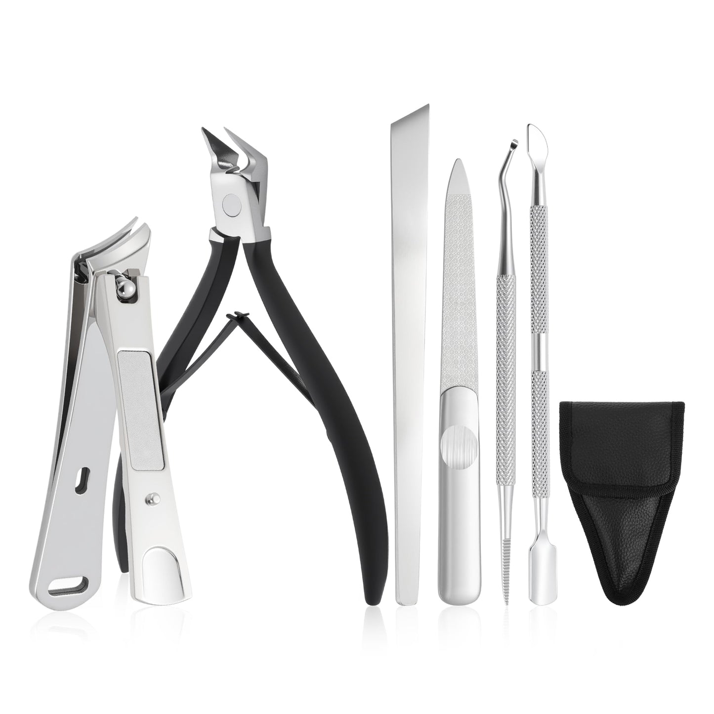 VOCOSTE Toenail Care Kit 6-Piece Ingrown Toenail Tools, Professional Grooming Set for Pointed Slanted Nail Clipper, Nail Files, Nail Steel Push, Fingernail and Pedicure Tools at Home