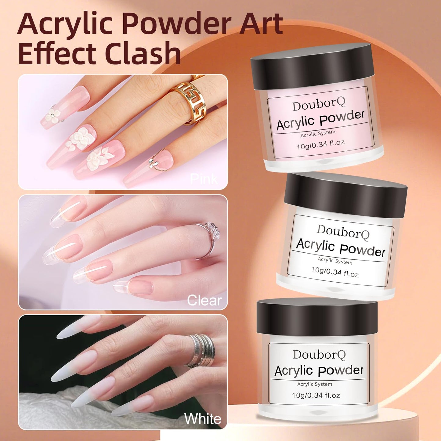 Acrylic Nail Kit for Beginners with Everything include Practice Hand Set with Powder,Drill U V Light in Silver Cosmetic Bag for Women Home Salon