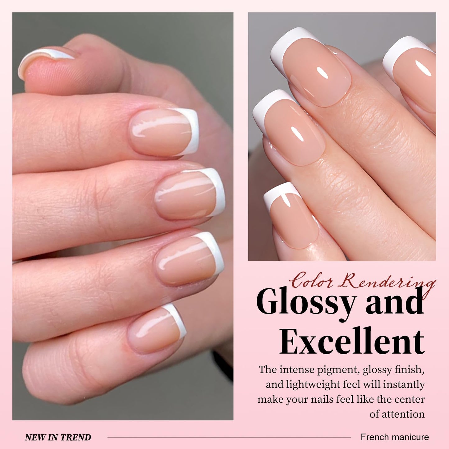 240pc White French Tips Press on Nails Square Fake Nails Kit, Extra Short Nails Press ons French Tip Acrylic Nails Coffee Glue ons Nails Short Stick on Nails Women Artificial False Fingernail Tabs