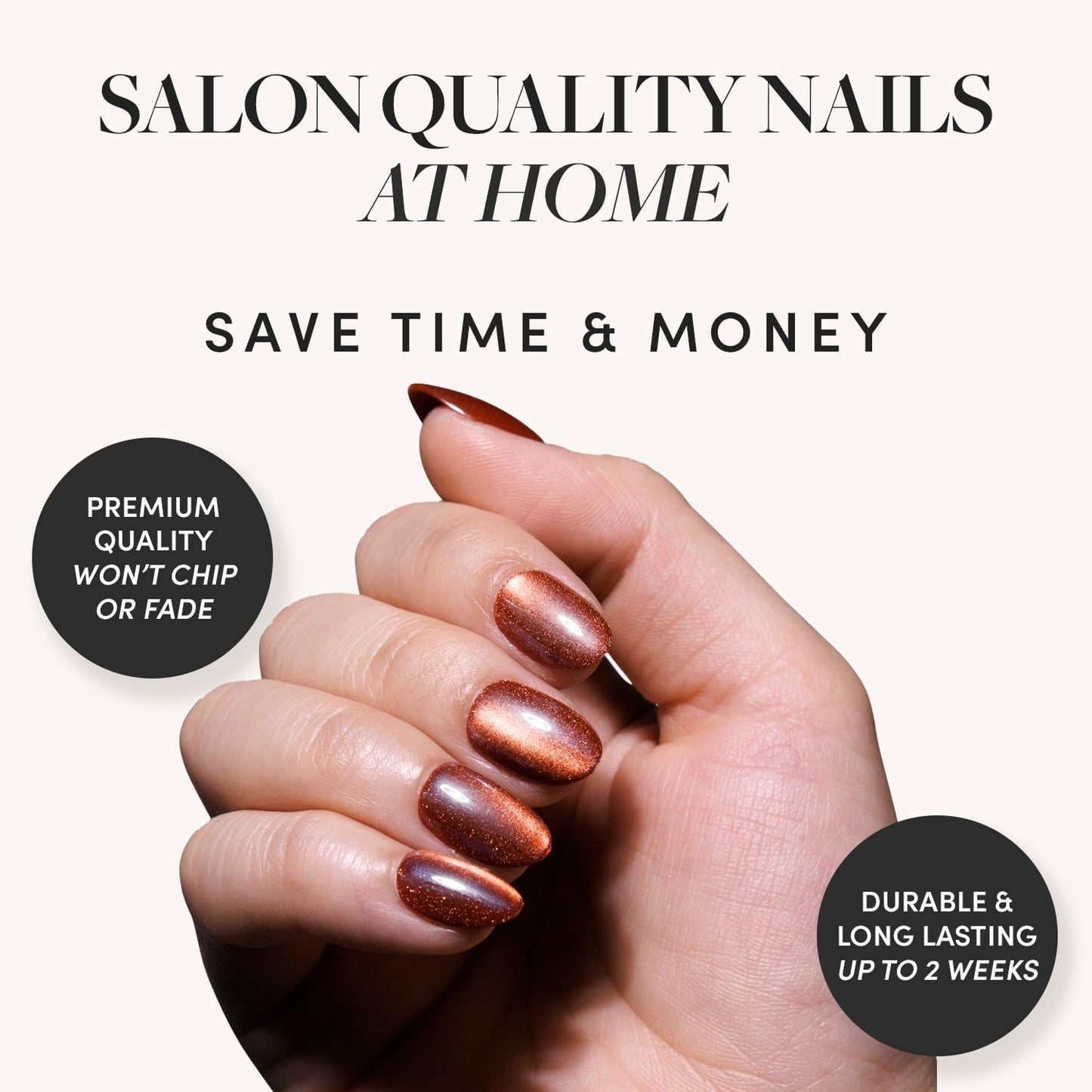Glamnetic Press-On Nails Bundle - Magnetic Moscow, Burgundy Chrome & Cherry Mocha | Oval Fake Nails with a Cat-Eye Finish | Almond Fake Nails with a Metallic Chrome Finish | Dark Red Mediu