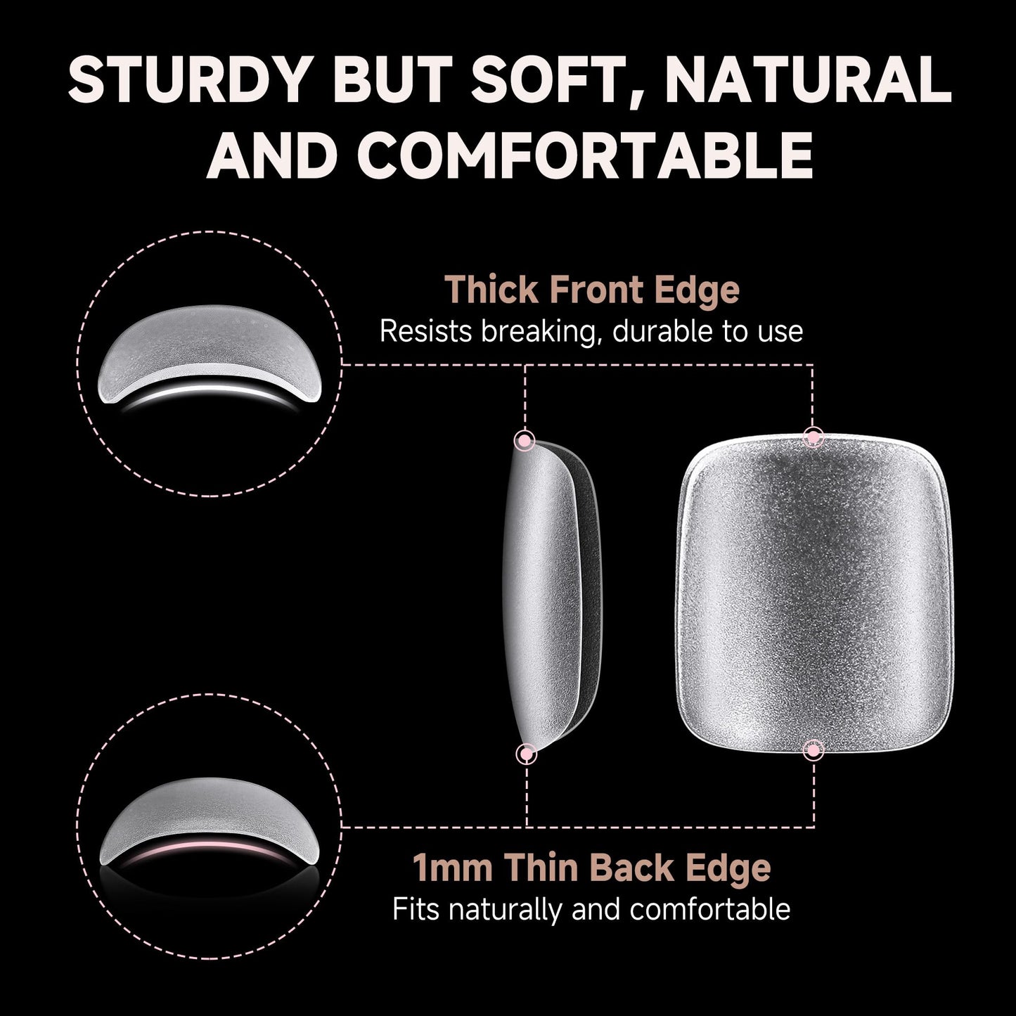 UNA GELLA Toe Nail Tips 312 Pcs Square Round Full Cover Fake Toe Nails Press On Clear 15 Sizes Pre-shape Soft Gel Toe Nail Tips Double Matte Acrylic Toenails for Nail Extensions DIY Home Nail Salon