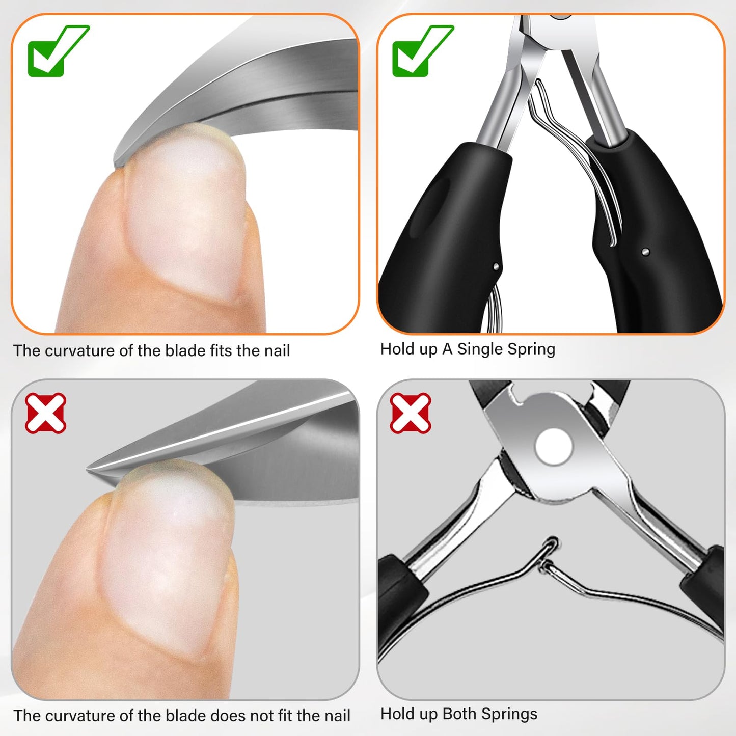 Toenail Clippers for Seniors Thick Toenails, Ingrown Toe Nail Clippers for Men Thick Nails with Wide Opening, Heavy Duty Large Sharp Nail Clippers Set with Long Handle Gifts for Men Women, Silver