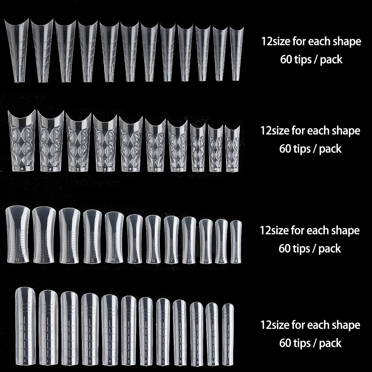 480PCS Dual Nail Form Kit with 12 Colors Poly Nail Gel
