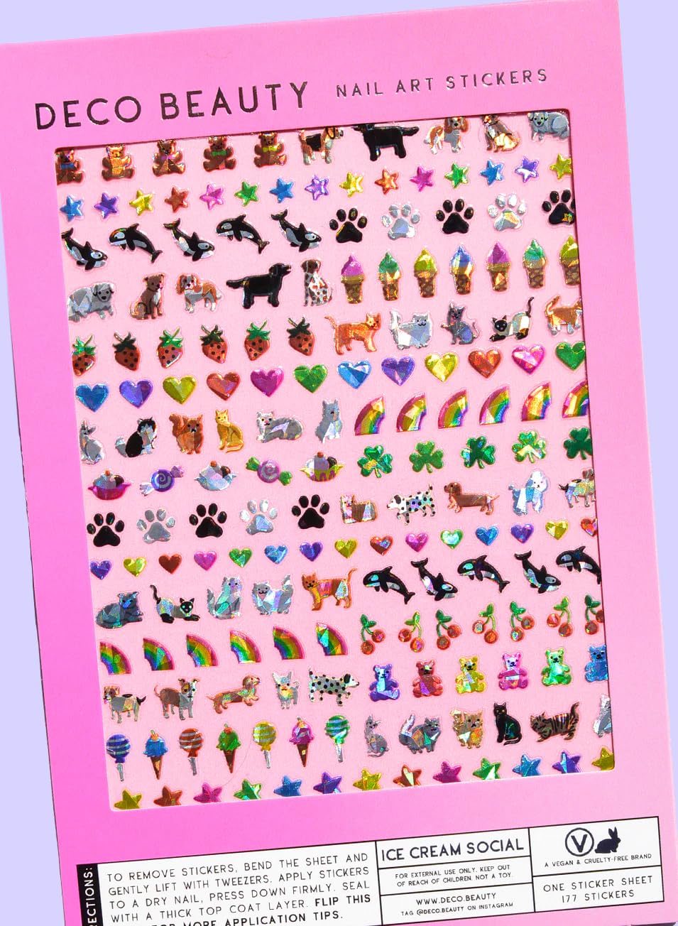 Deco Beauty Ice Cream Social-Super Thin & Easy-to-Apply Nail Art with The Cutest Designs-Durable & Long-Lasting Nail Art Stickers and Decals for Women, for DIY at-Home Manicures & Salon-Quality Nails