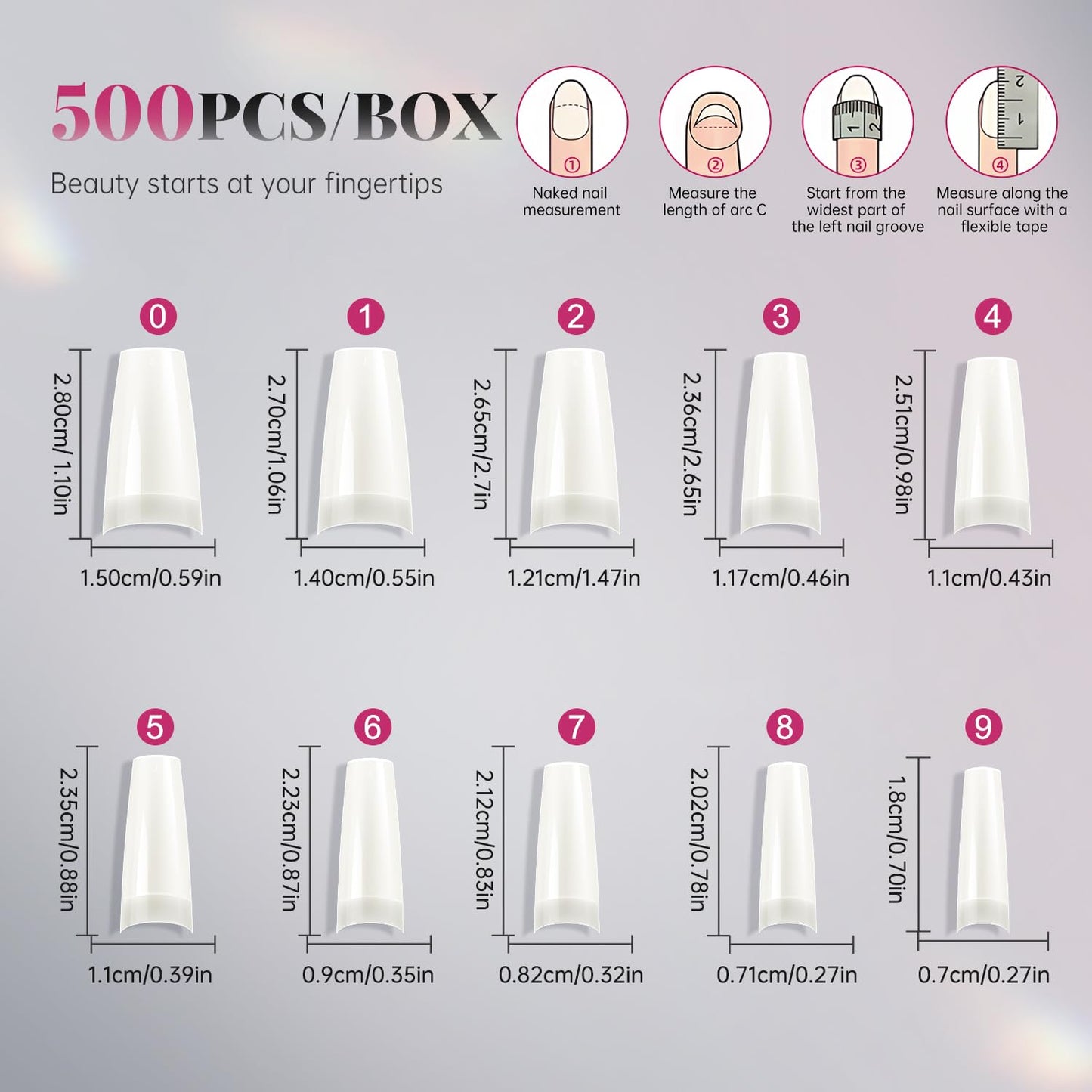 Krofaue Nail Tips Art Bundle – 500PCS Soft Gel French Half Cover Nail Tips with Box & Mini Rechargeable UV Flash Cure Lamp with Stand for Salon and Home DIY