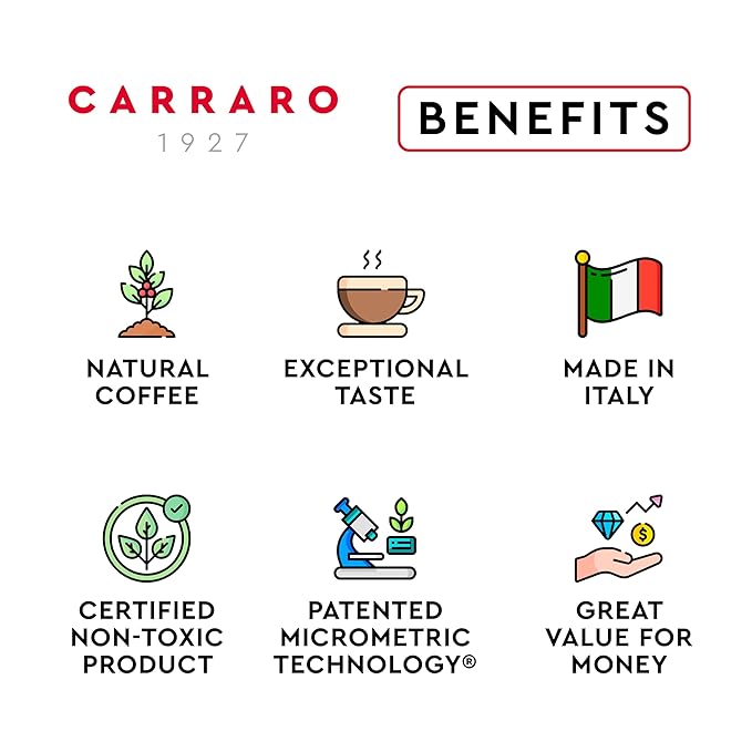CARRARO 1927 Intenso - 100 Aluminum Espresso Pods Compatible with Nespresso Original line - Intensity 10/14, Dark Roast Espresso Capsules Made in Italy