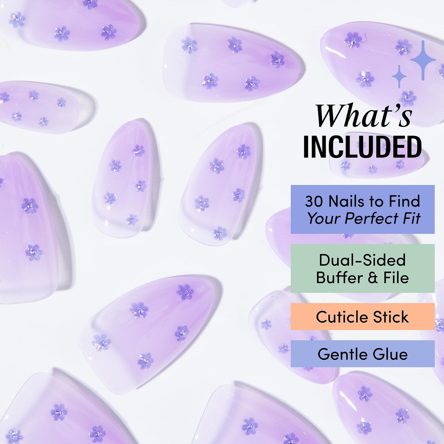 Chillhouse - Chill Tips, Press on Nails Kit - Fifi La Fleur (Almond) - 30 Nail Shapes & Sizes - Up to 2 Weeks of Wear - Customizable Fit - Reusable - Latina Founded & Women Owned - Beauty & Self Care