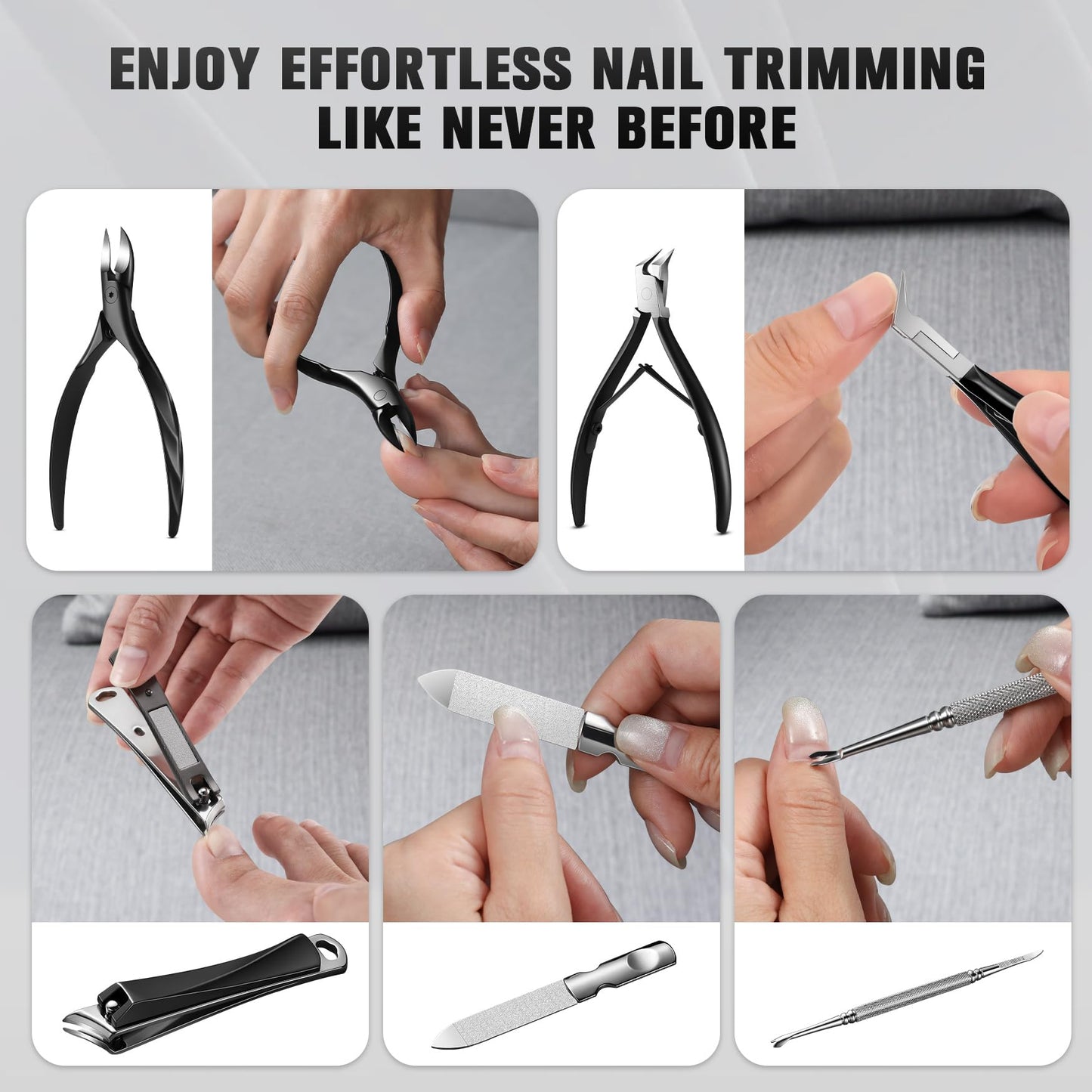 FERYES Ultimate Toenail Clippers for Seniors Thick Toenails, Premium Stainless Steel Nail Clippers for Nails 5Pcs– Ideal for Men, Women