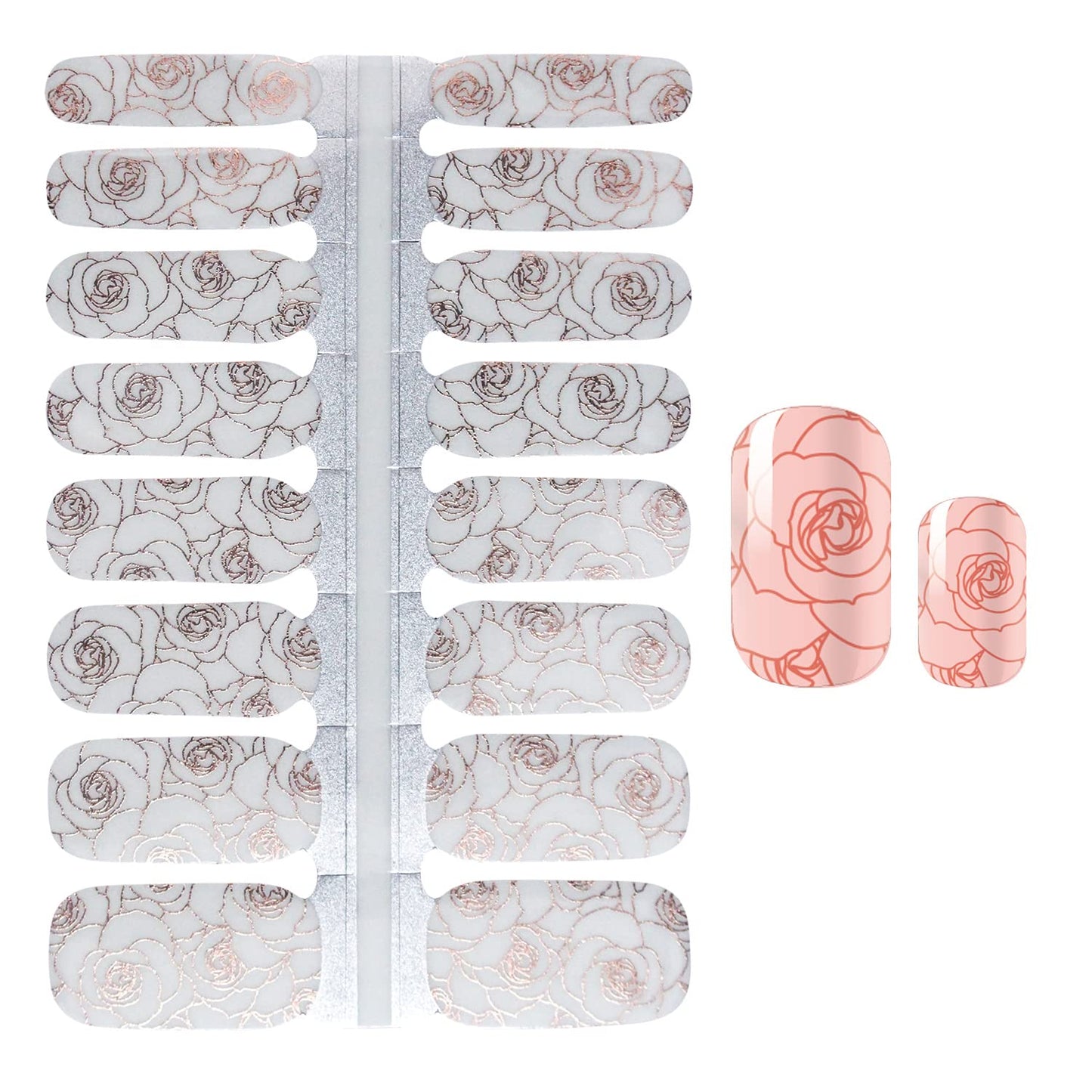 Nail Wraps for Women, DANNEASY 5 Sheets Metallic Line Nail Polish Strips Transparent Design Adhesive Nail Polish Stickers Gel Nail Strips Nail Accessories with Nail File, Cuticle Stick