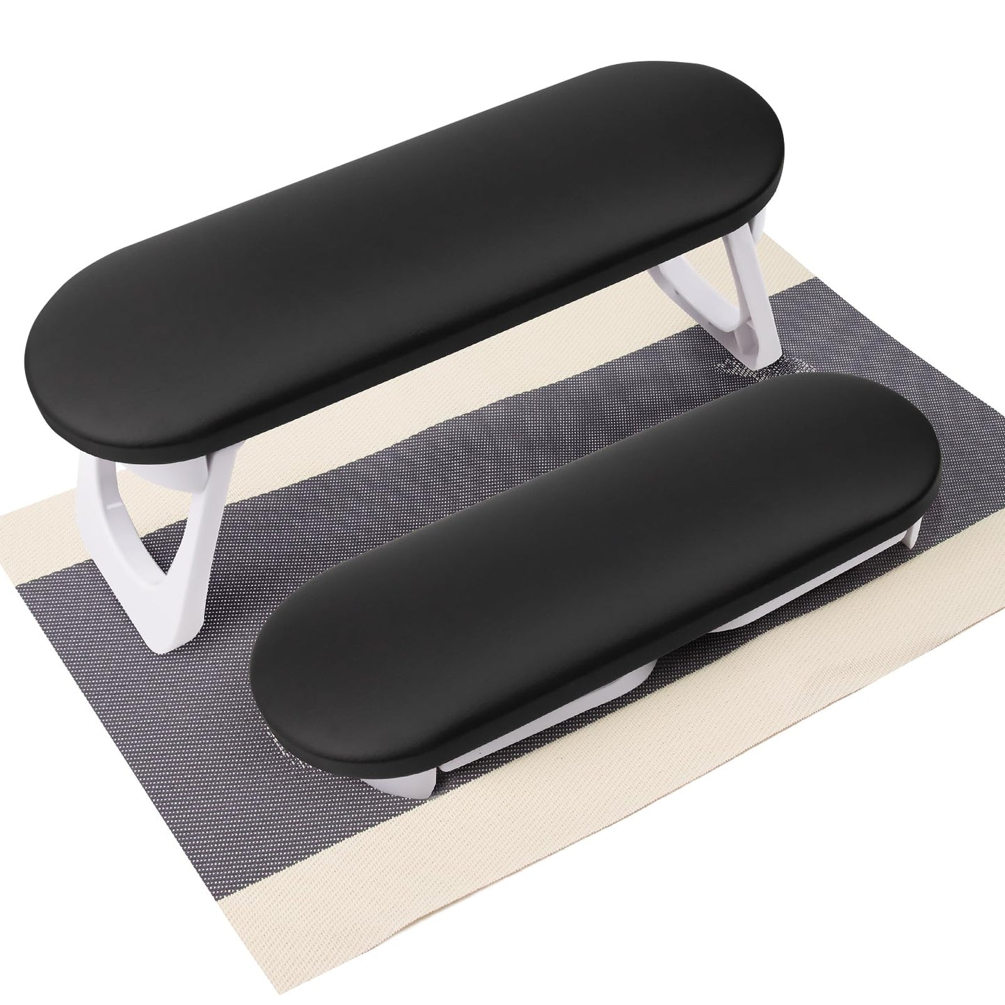 Subay Nail Arm Rest, Foldable PU Leather Manicure Hand Rest for Acrylic Nails Cushion Hand Holder, Nail Arm Rest Pillow Nail Art Tool for Nails Tech Manicure Pedicure Salon Home Use - Black