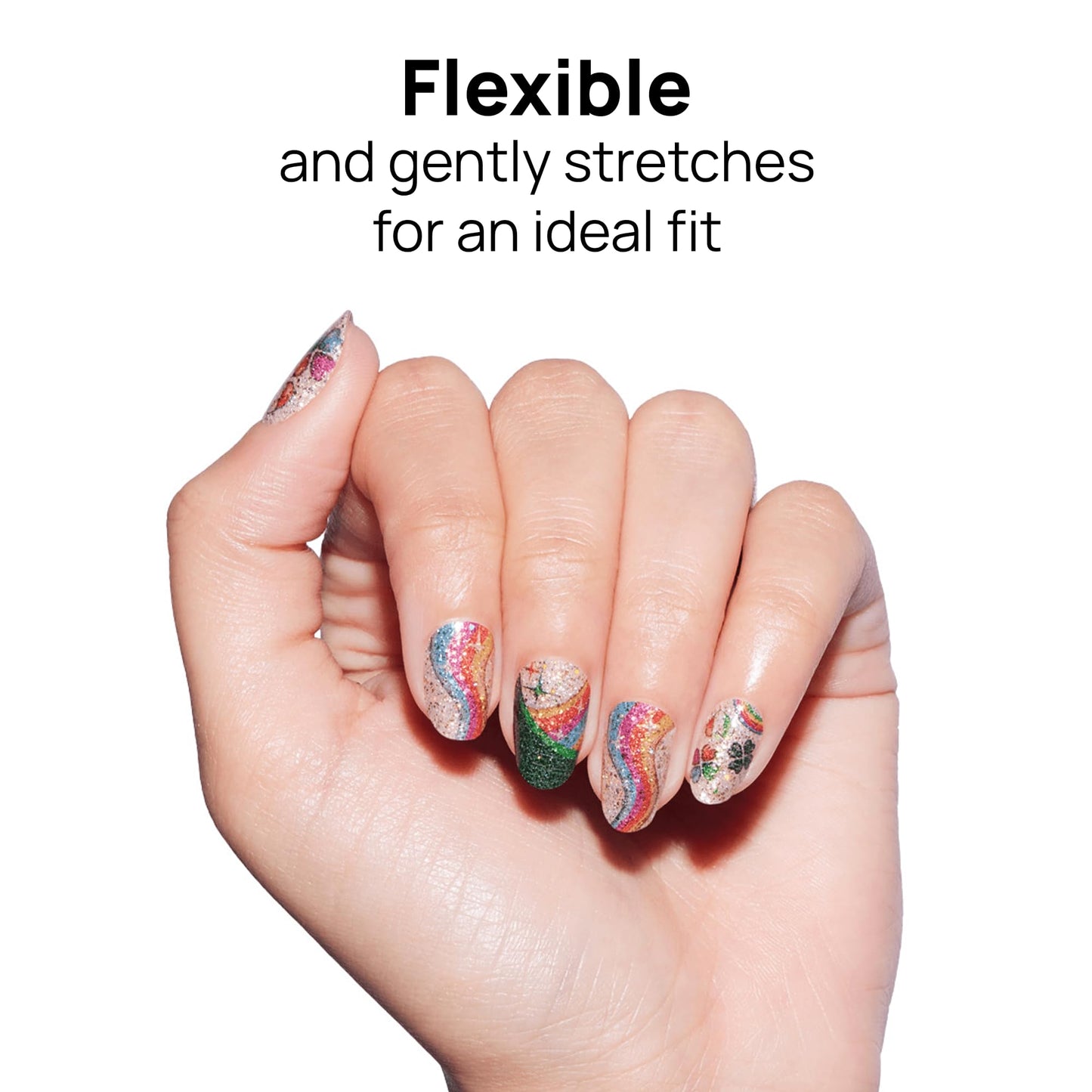Color Street - Charms and All - Glittery Nail Polish Strips with Glitter Finish, Real Nail Polish Strip, Glam Manicure Set - 16 Strips