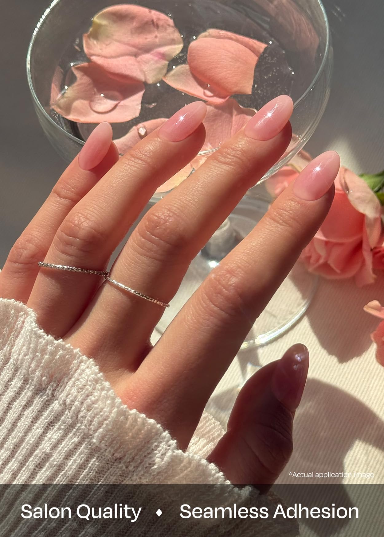 ohora Semi Cured Gel Nail Strips (N Clean Girl) - Pink, Jelly, Works with Any UV/LED Lamps, Salon-Quality, Long Lasting, Easy to Apply & Remove - Includes 2 Prep Pads, Nail File & Wooden Stick