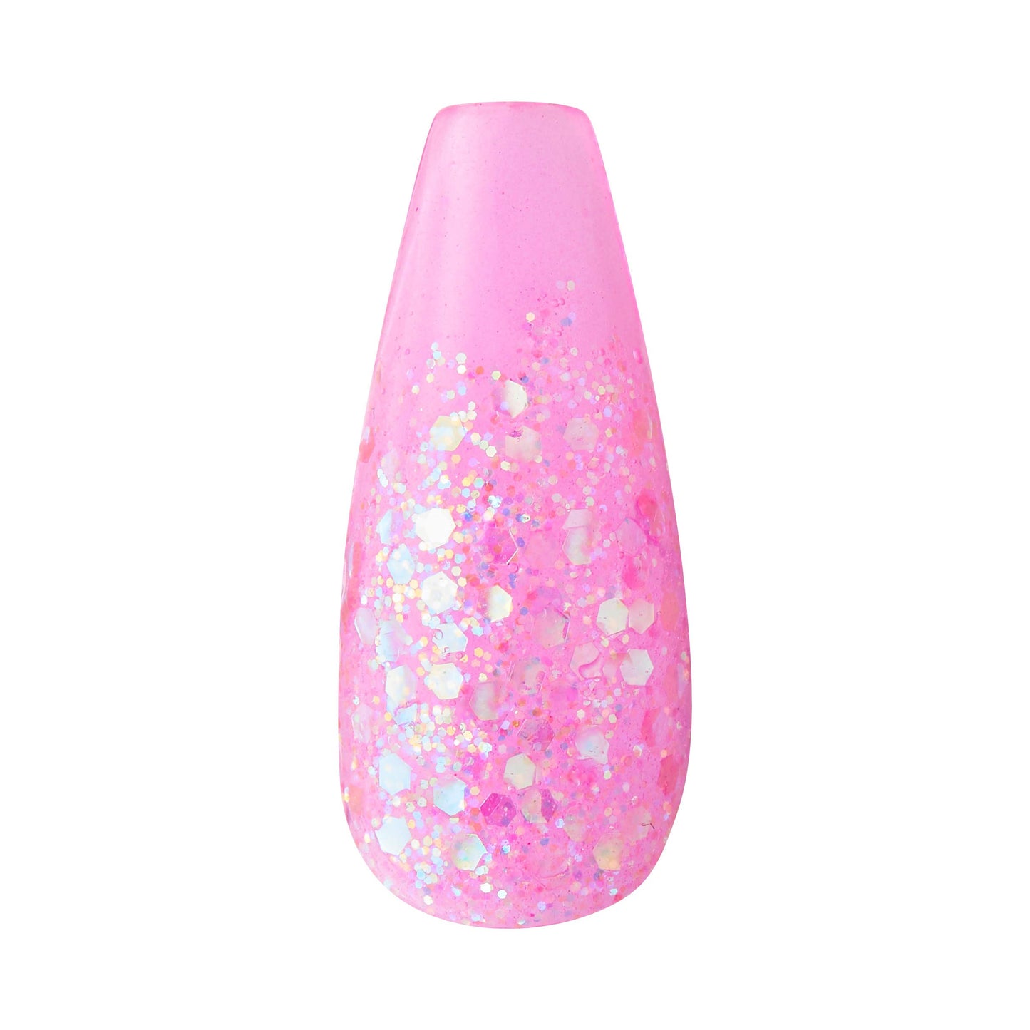 KISS Jelly Fantasy On-Trend Translucent Sculpted Nails, Long, Coffin, “Jelly Baby”, Durable, Easy To Apply, Includes Pink Gel Nail Glue, Mini Nail File, Manicure Stick & 28 Fake Nails