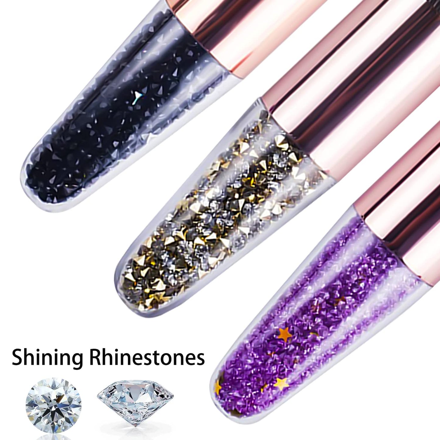 SILPECWEE 3Pcs Nail Art Brushes Nail Dust Brush Nail Cleaning Brush Blush Brush Makeup Brushes Nail Powder Brush Manicure Brush Nail Art Supplies