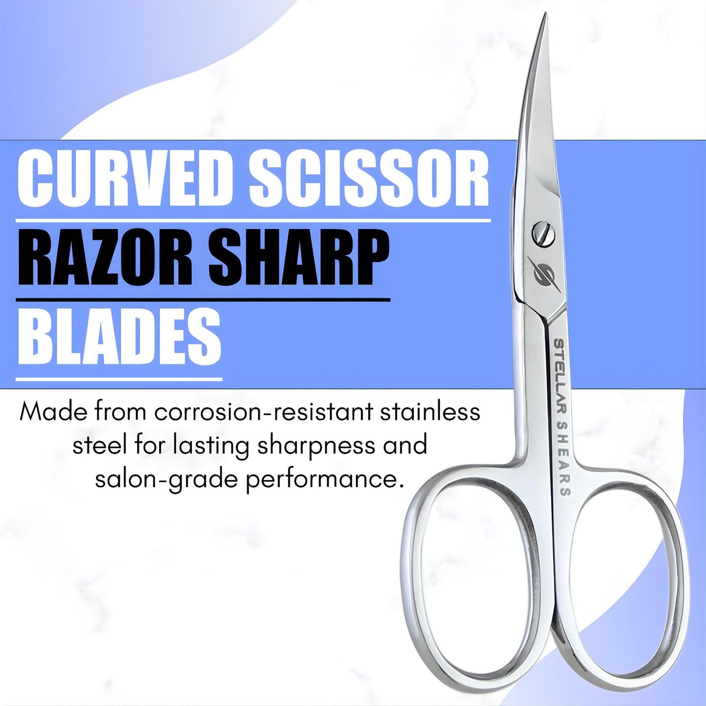 Stellar Shears 5-in-1 Cuticle Trimmer Set – Professional Cuticle Nipper, Scissors, Pusher, Tweezer & Nail File – Stainless Steel Manicure Pedicure Kit for Women, Salon & Home Nail Care (Silver)