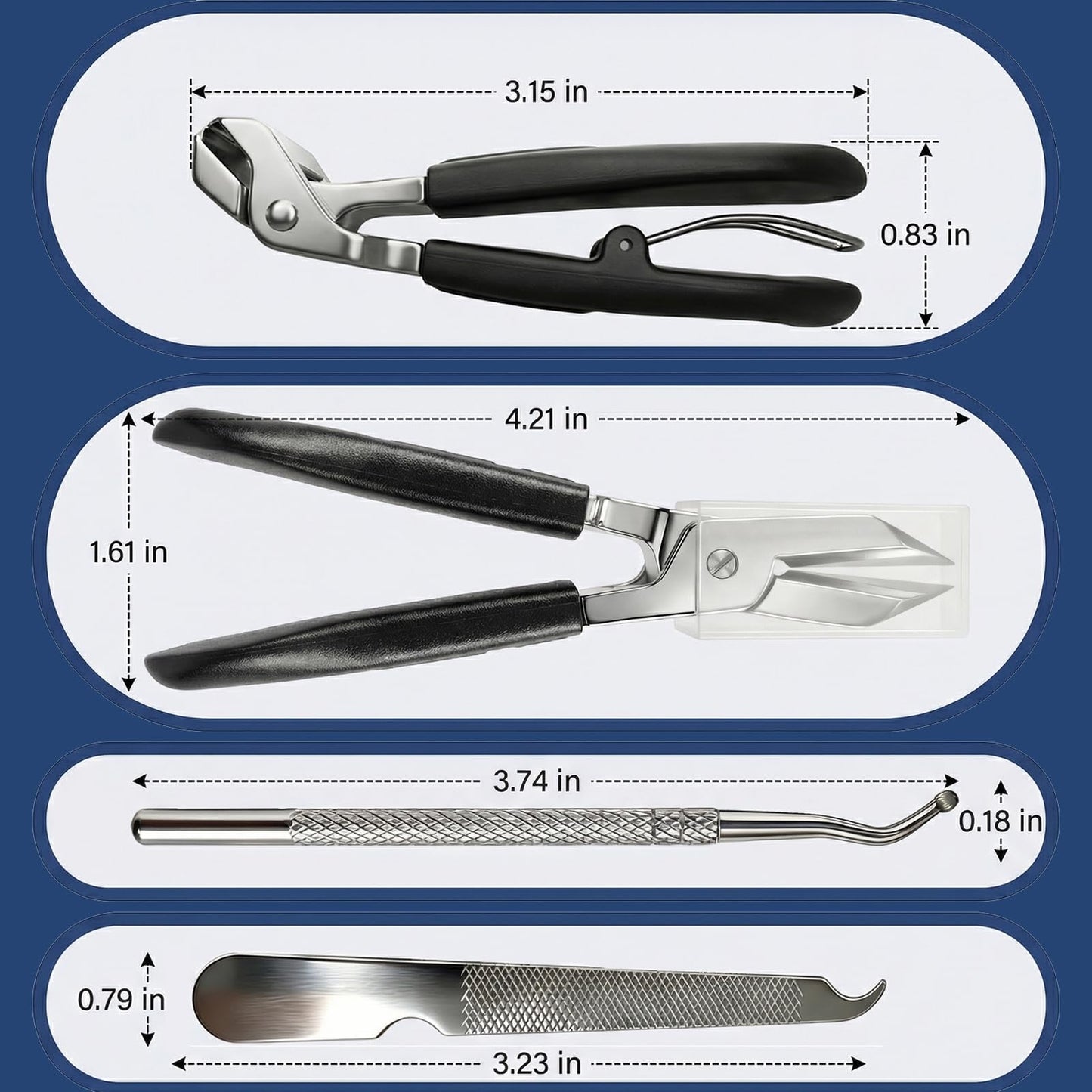 Toenail Clippers for Seniors Thick Toenails, Eagle Beak Slanted Nail Cutter & Angled Head Toe Nail Clippers Set, Stainless Steel Heavy Duty Ingrown Nail Cutter with Wide Jaw for Men Women
