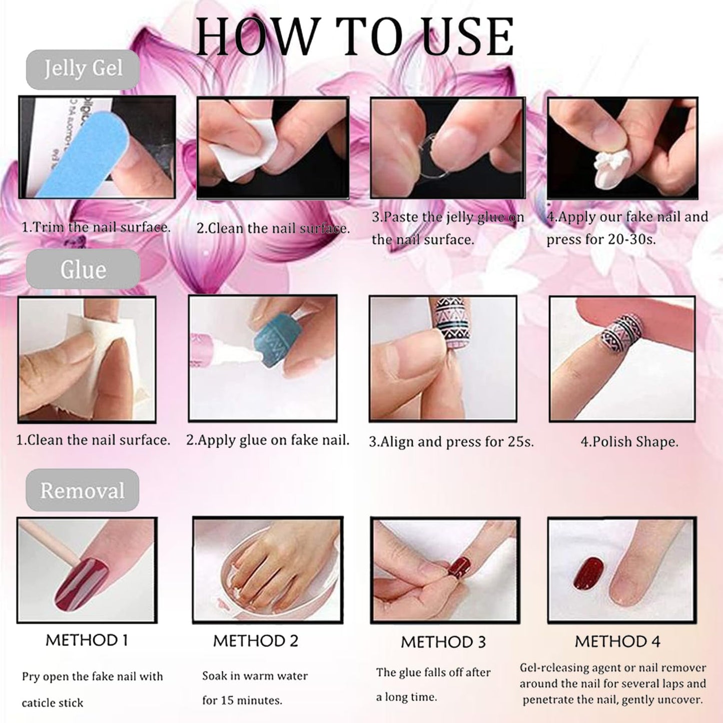 24Pcs Deep red Press on Nails Medium Almond Fake Nails with 3D Texture Gold Design French Nails Gold Star Bead Stick on Nails Y2K Golden Line Ombre False Nails Punk Artificial Glue on Nails for Women