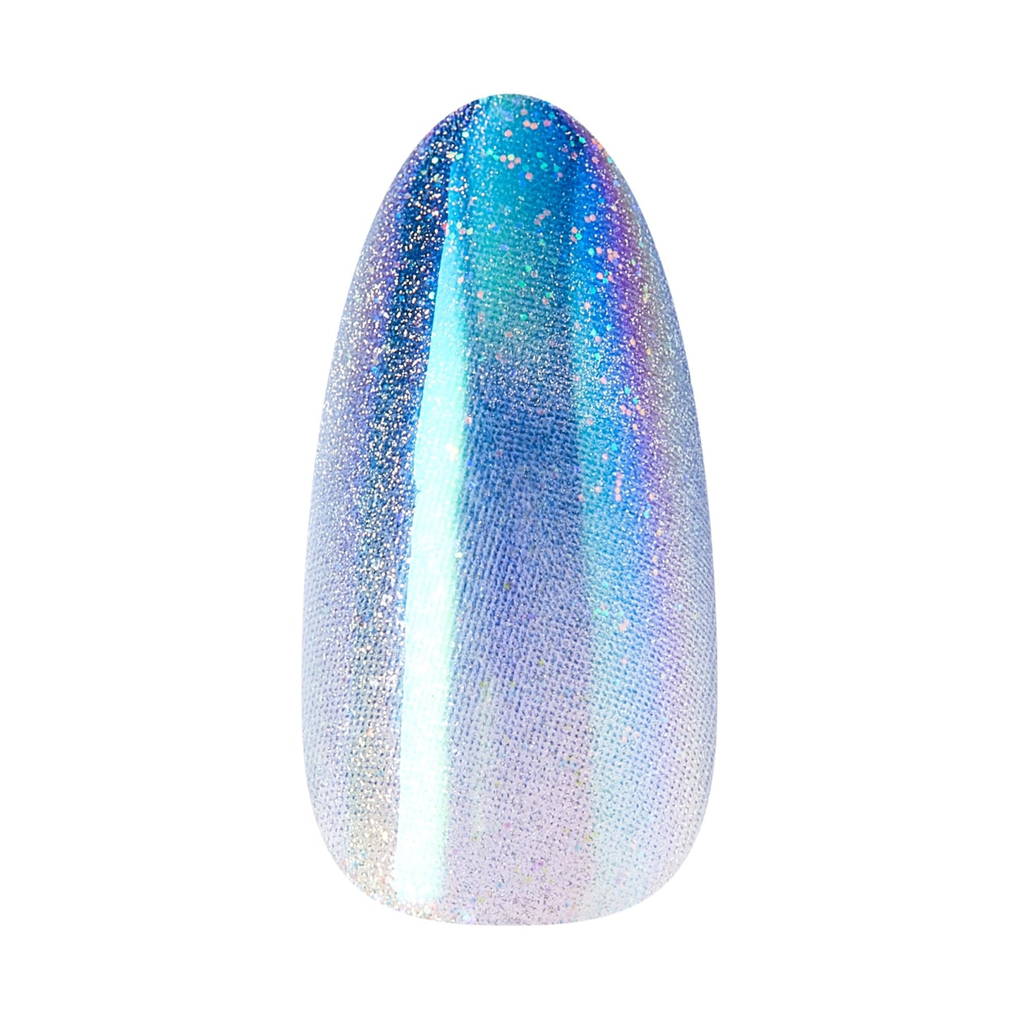 Kiss Glam, Press On Nails, Nail glue included, 'Glow Forever', Blue, Medium Size, Almond Shape, Includes 32 Nails, 2g Glue, 1 Manicure Stick, 1 Mini File