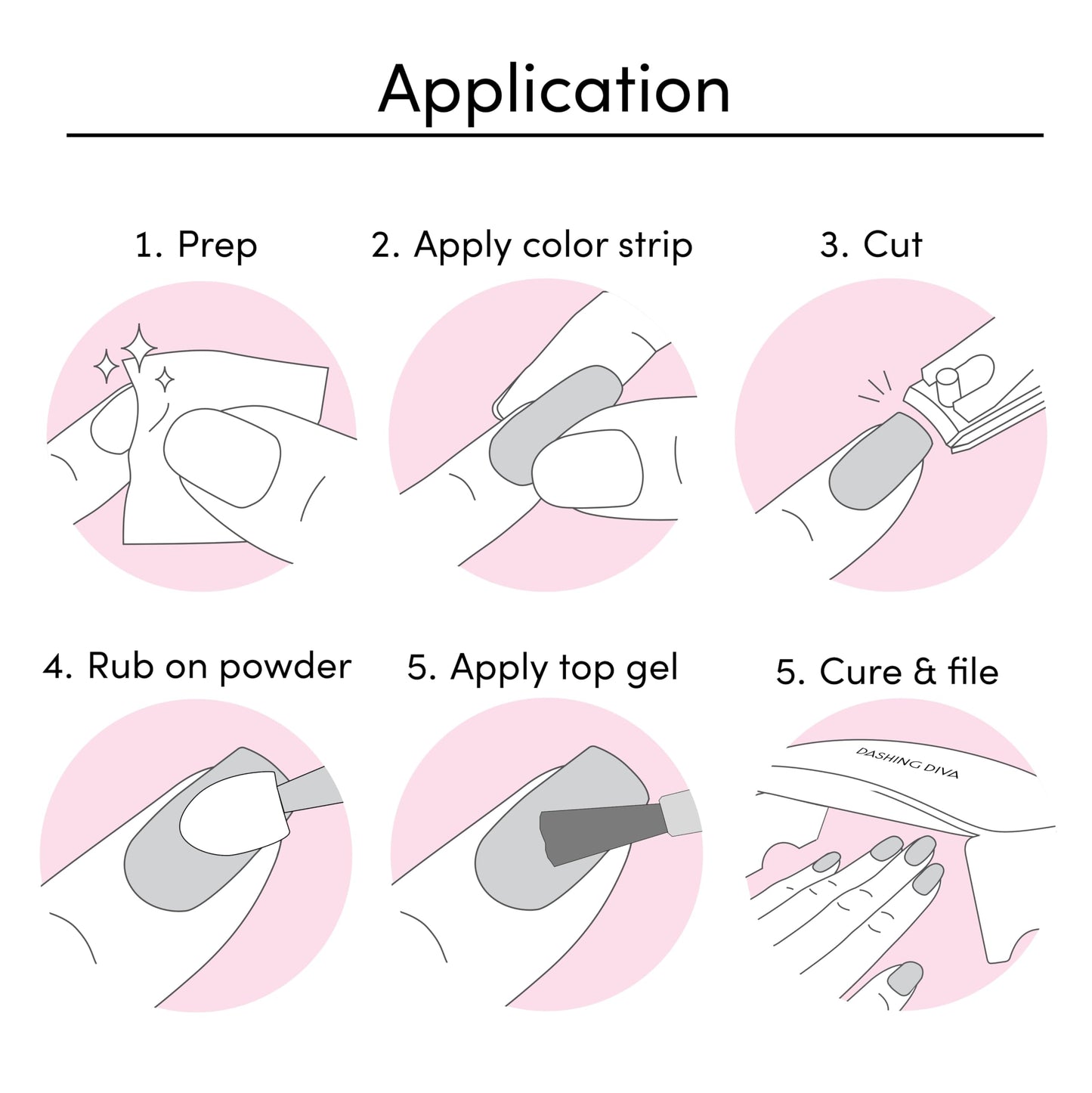 Dashing Diva Chromagic Gel Nail Strips - Pink Orbit - Easy UV Free, Chip Resistant, Long Lasting Gel Nail Stickers and Chrome Powder