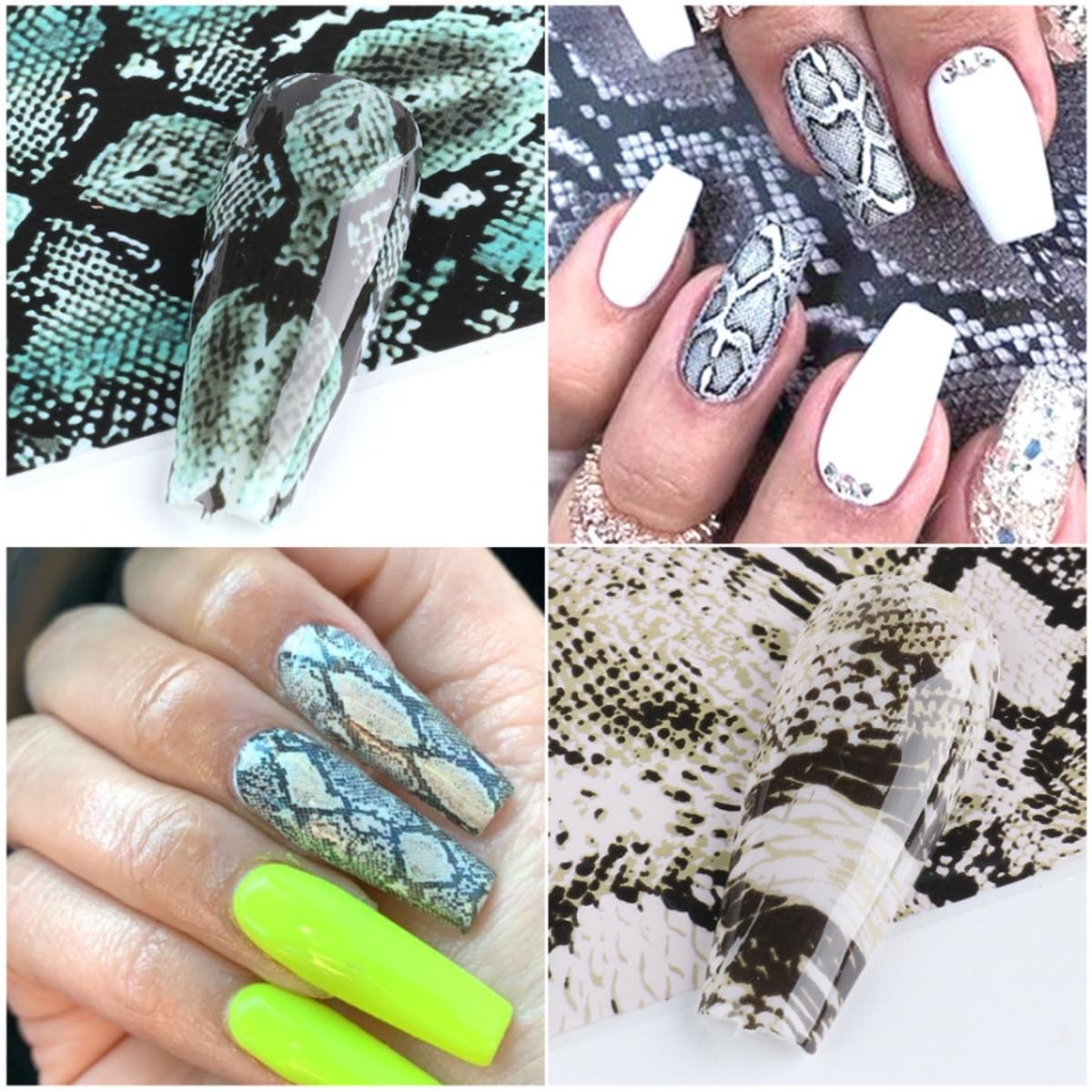 60 Pieces Nail Art Transfer Foils,Mixed Designs - White Black Lace, Flowers, Leopard Print, Marble, Snake Print Patterns, 1 Pcs Nail Art Engraving Pen Silicone Pen, 4 * 20cm