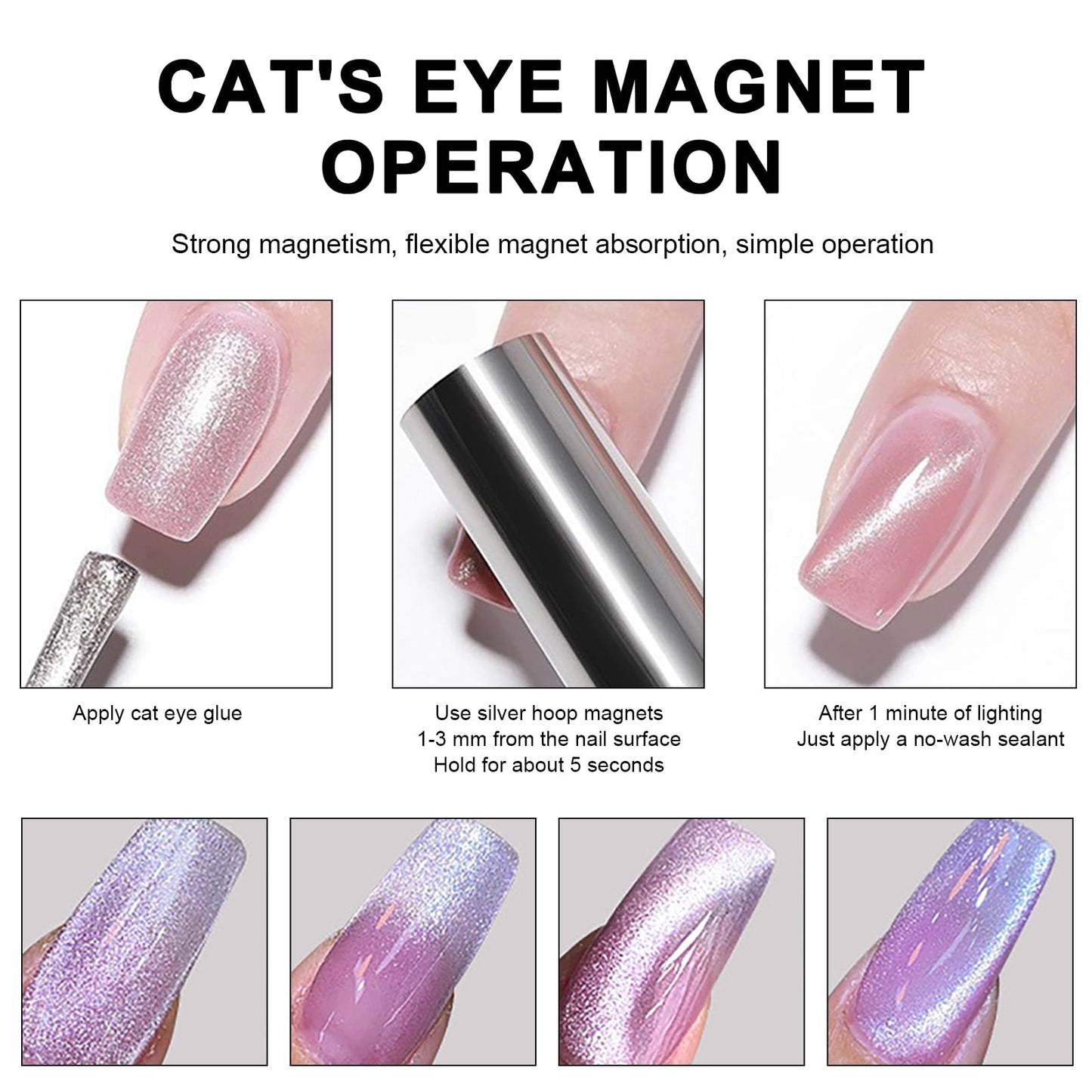WOKOTO 38Pcs Nail Art Cat Eye Magnet For Nails Gel Polish Magnets Pens For Cat Eye Nail Art Tools Gradient Ombre Design Mini Cube Blocks Cylinder Nail Magnet Magnetic Sticks Tools For Women Nails