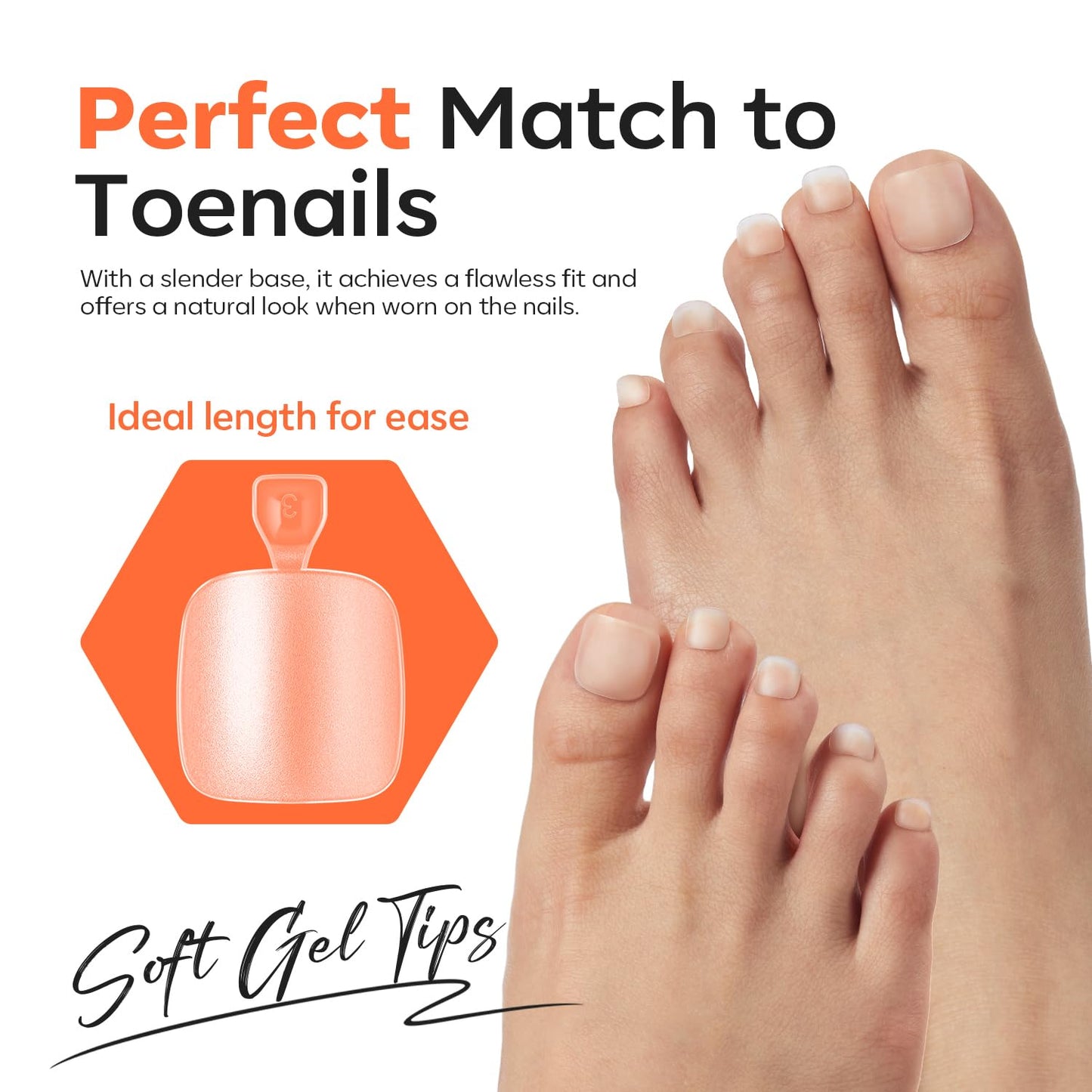 Modelones Toe Nail Tips 360Pcs 15 Sizes Short Square Squoval Toe Nail Press Ons, Soft Gel Full Cover Matte Fake Toe Nails, Pre-Shaped Toe Tips for DIY Salon Use