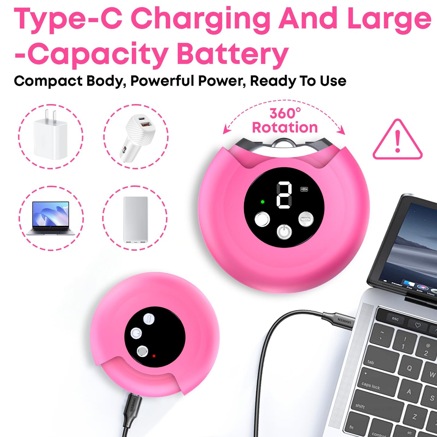 Automatic Nail Clippers for Seniors, 3-in-1 Electric Nail Clipper & Trimmer with LED Light Rechargeable Battery Fingernail Clipper for Adults Fingernail Grinder Electric Polishing for Women & Men