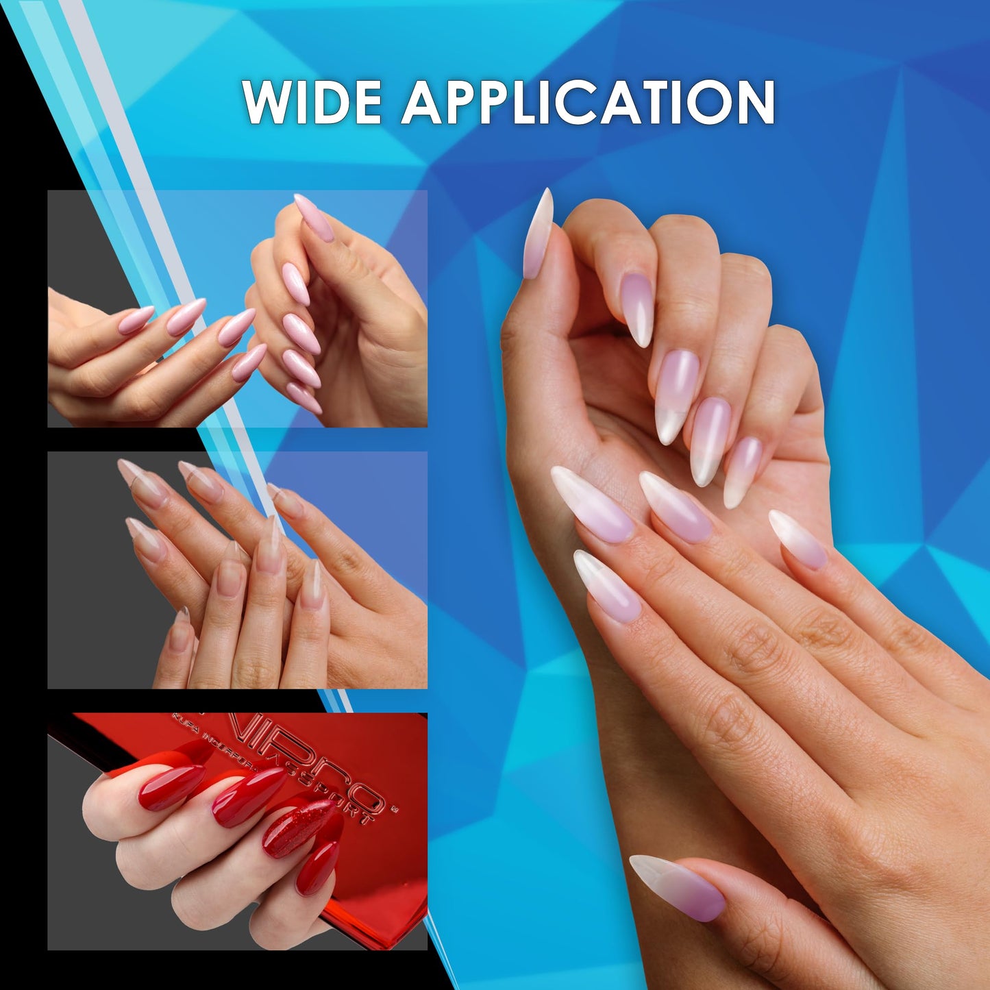 Soft Gel Tips Ultra Clear Pre-Roughened 550 pcs (Medium Coffin)