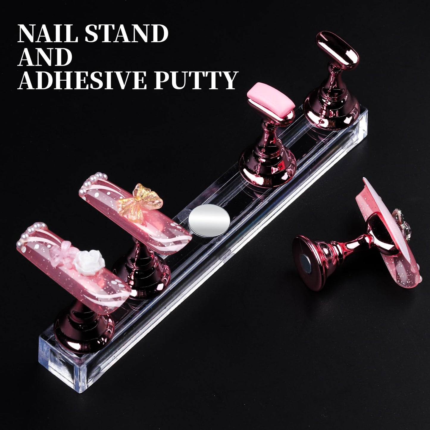 Teenitor 600 Pcs Clear Coffin Nail Tips, Acrylic Nail Kit, Clear Press On Nails, Long Fake Nails Coffin Nail Tips Full Cover, Acrylic Nail Clipper Nail Stand for Nail Extensions