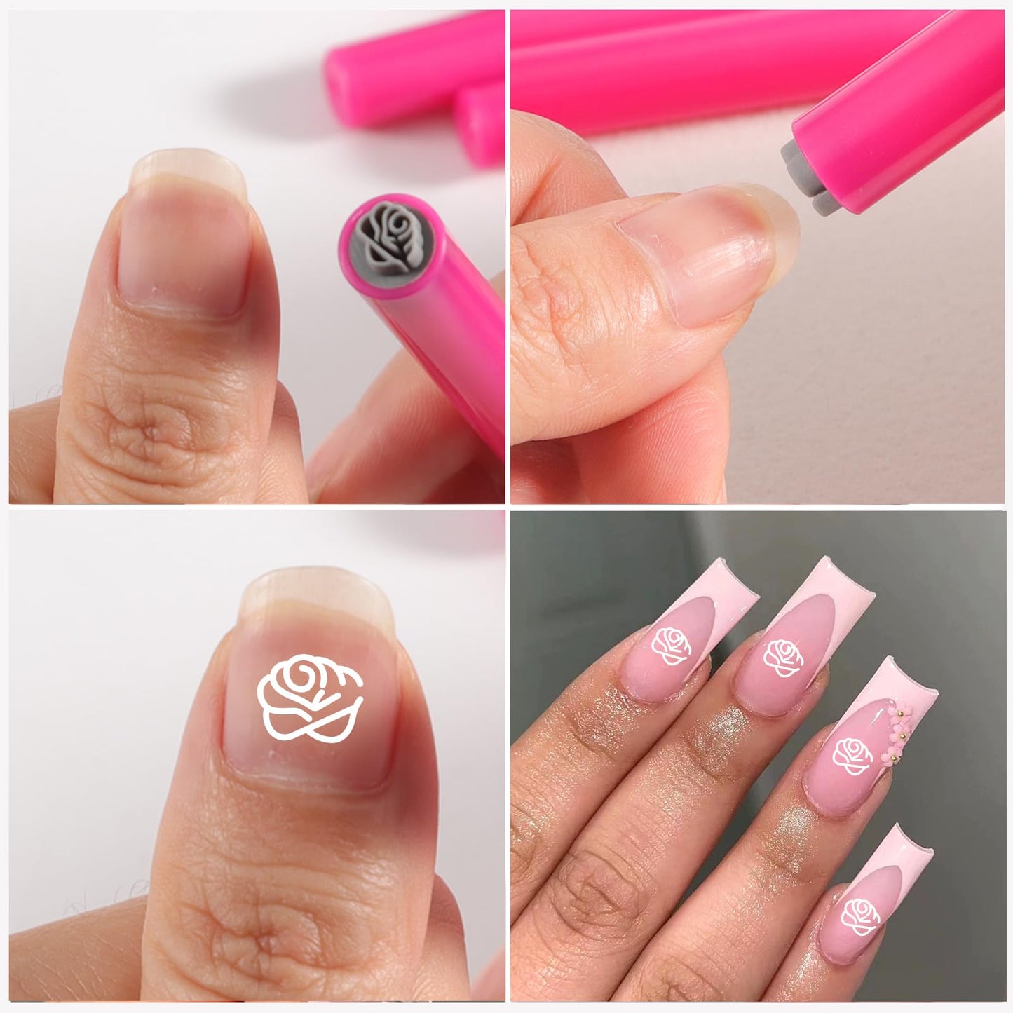 JERCLITY 15 Pieces Nail Art Stamp Pen Set Flower Leaf Butterfly Patterns Nail Art Stamps Pen Nail Design Tools for Women Girls（KT01）
