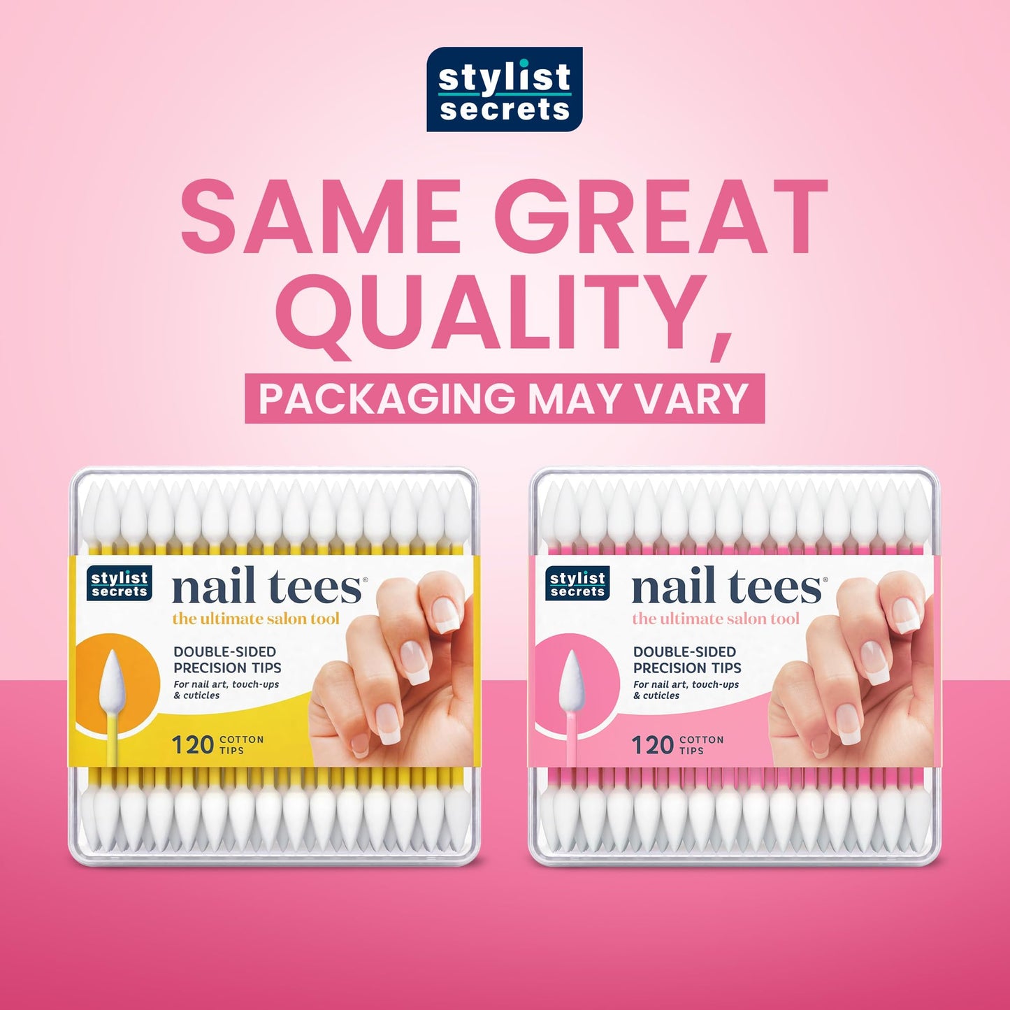 Fran Wilson NAIL TEES COTTON TIPS 120 Count (3 PACK) - The Ultimate Nail Tool, Multi-Purpose Double-sided Swabs with Pointed Ends for Precise Touch-ups and the Perfect At-Home Manicure & Pedicure