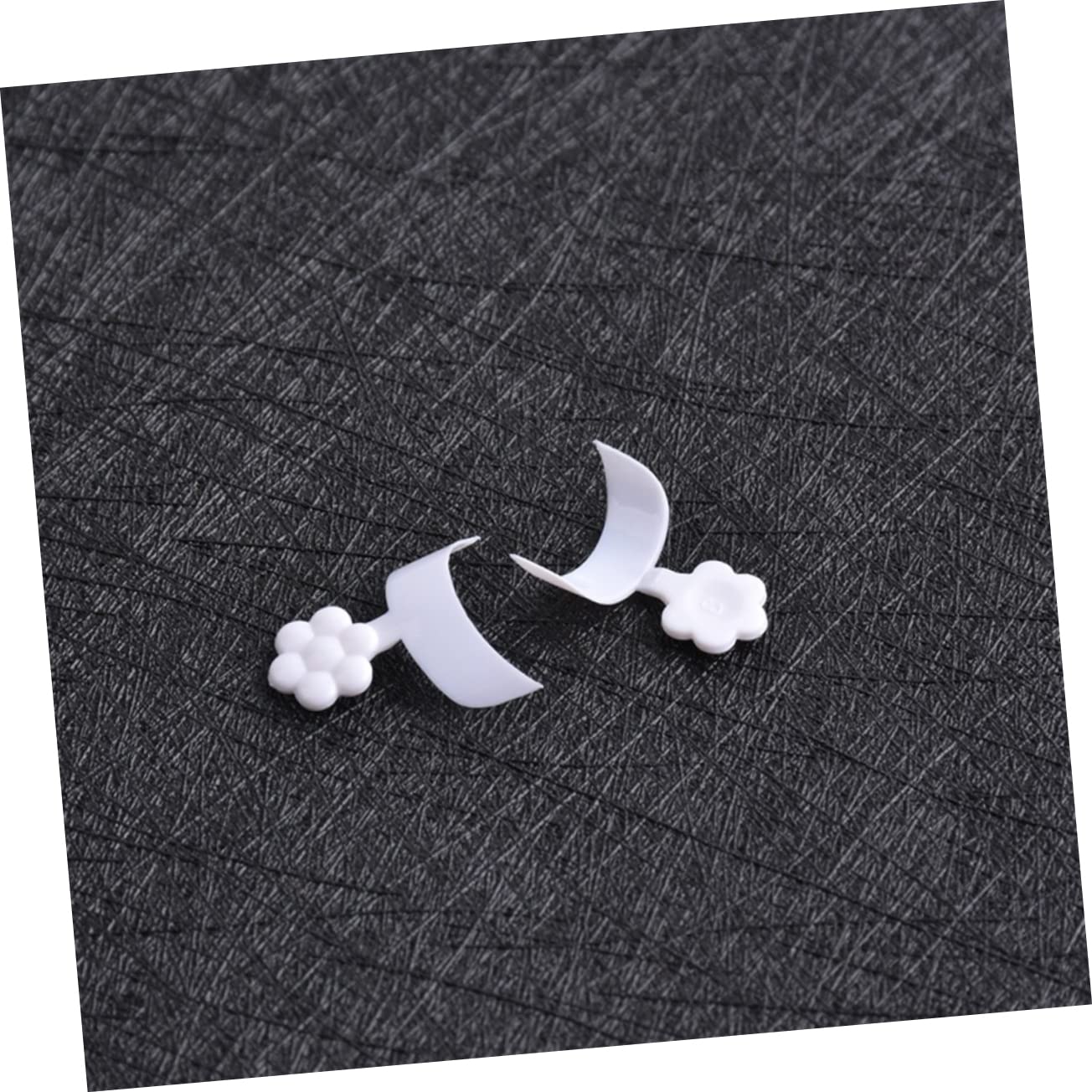 Healeved Crescent Fake Nail Tips 500Pcs Press-on Nails Curved French Style 0.51X0.39 Inch Artificial Nail Art Extension for Women Girls