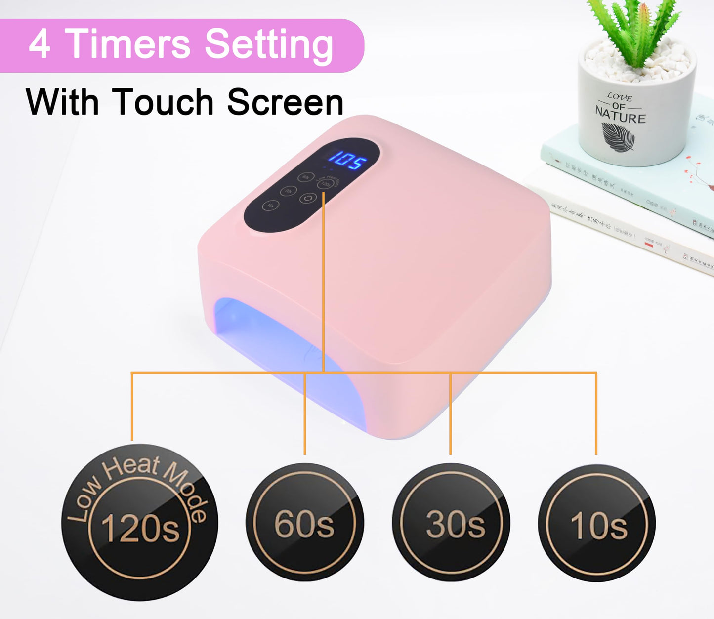 UV Foot Lamp, 78W Rechargeable UV Lamp for Feet, LED Nail Dryer with Hidden Telescopic Bracket, Cordless Nail Gel Polish Curing Floor Light for Nails and Toenail