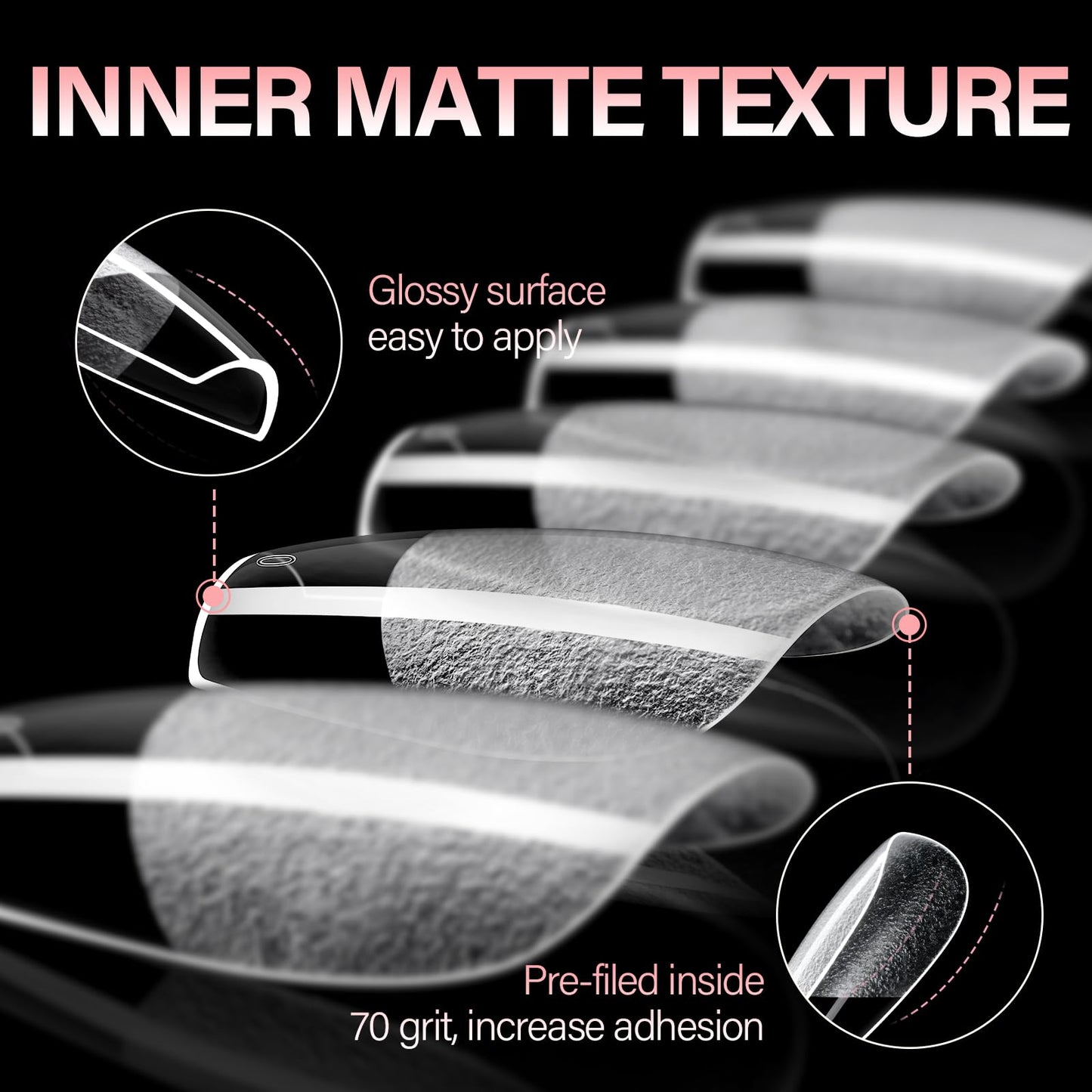 AILLSA Short Coffin Nail Tips for DIY Beginners - 15 Sizes 240pcs Half Matte False Nail Tips Pre-shaped Short Nails Tips, Acrylic Fake Press on Nails Extension