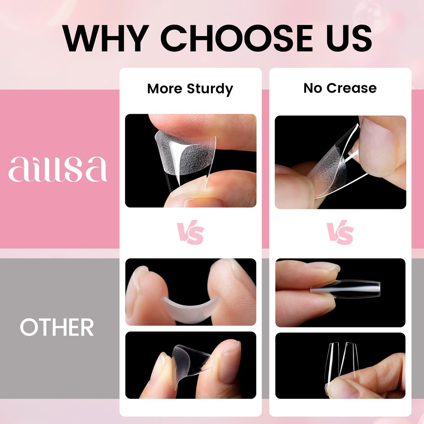 AILLSA Gel Nail Tips Kit Extra Short Coffin Nail Tips 120pcs, Gel Nail Glue 30g with Portable Nail Lamp