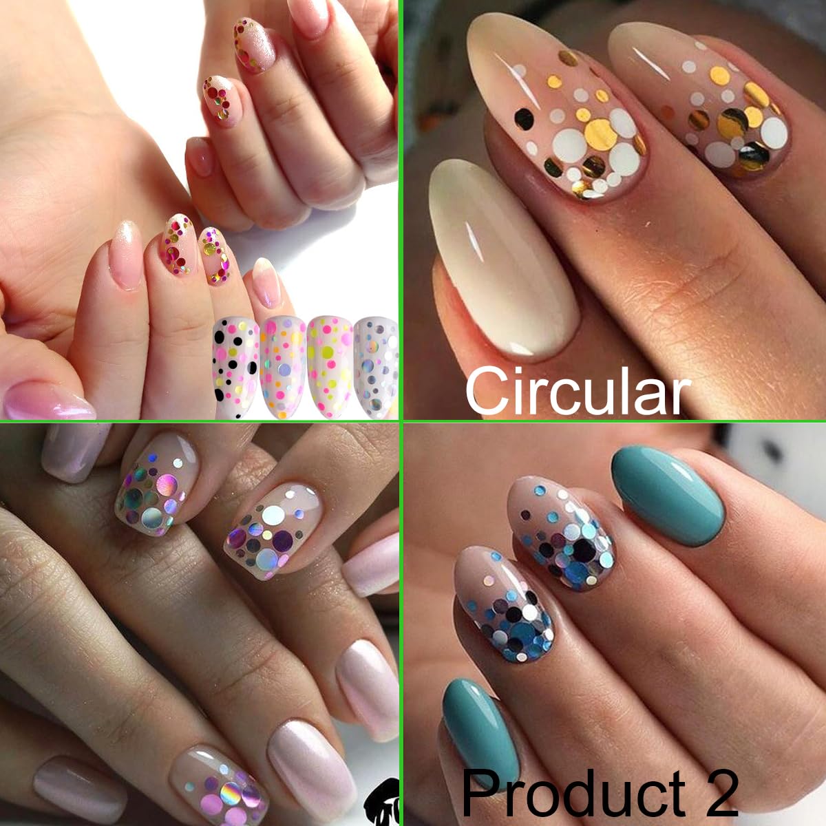 UARUOGP 3 Boxes 36 Grids Holographic Nail Art Sequins Mermaid Hexagon Round Square Nail Glitter Decoration,DIY Chunky Holographic Supplies 3D Laser Flakes Sparkly Acrylic