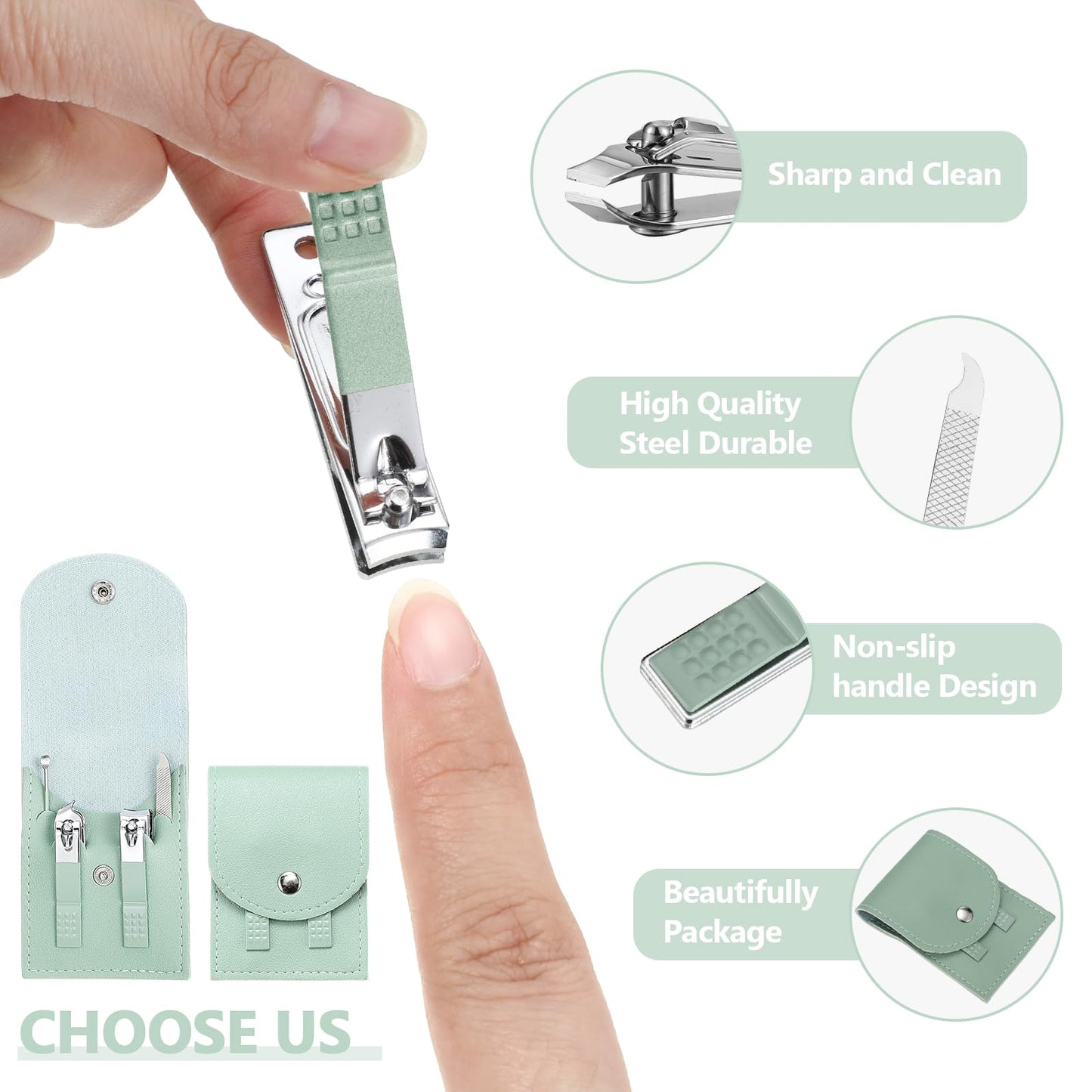 Geosar 12 Sets Manicure Gifts Bulk Nail Clippers Pedicure Kit Stainless Steel Professional Pedicure Grooming Kits Nail Care Tools with Travel Case for Women Men Hand Foot Birthday(Multi Colors)