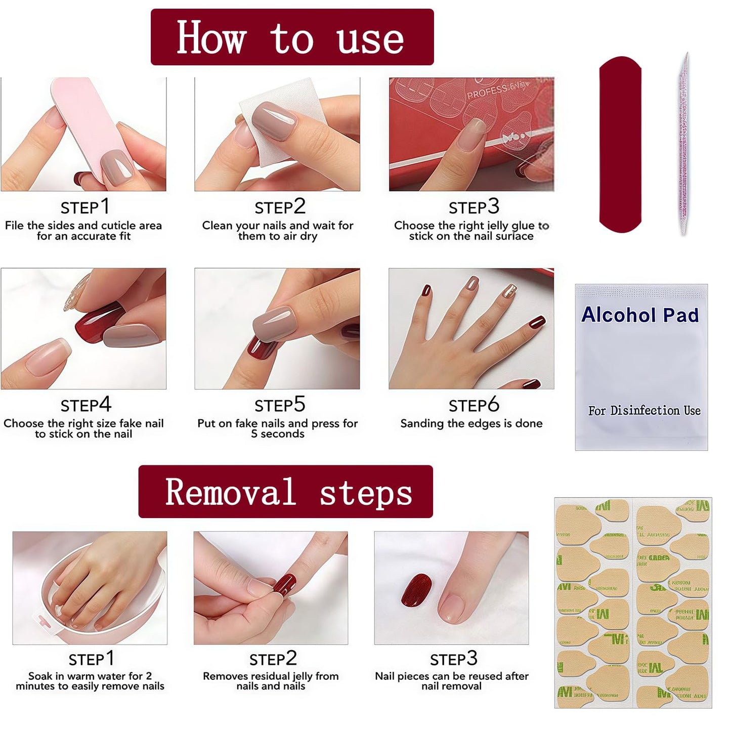 Christmas French Tip Press on Nails Square Medium Snowflake Fake Nails Winter Nude Pink Gradient Glitter False Nail Full Cover Reusable Acrylic Nails Christmas Glue on Manicure for Women 24Pcs