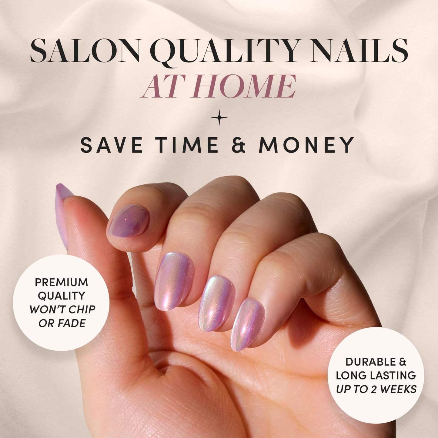 Glamnetic Press-On Nails Bundle - Oyster & Berry Maroon | Short Oval Pearlescent Fake Nails with a Velvet Finish | Dark Red Short Round Fake Nails | Reusable, Salon-Quality Nail Kits