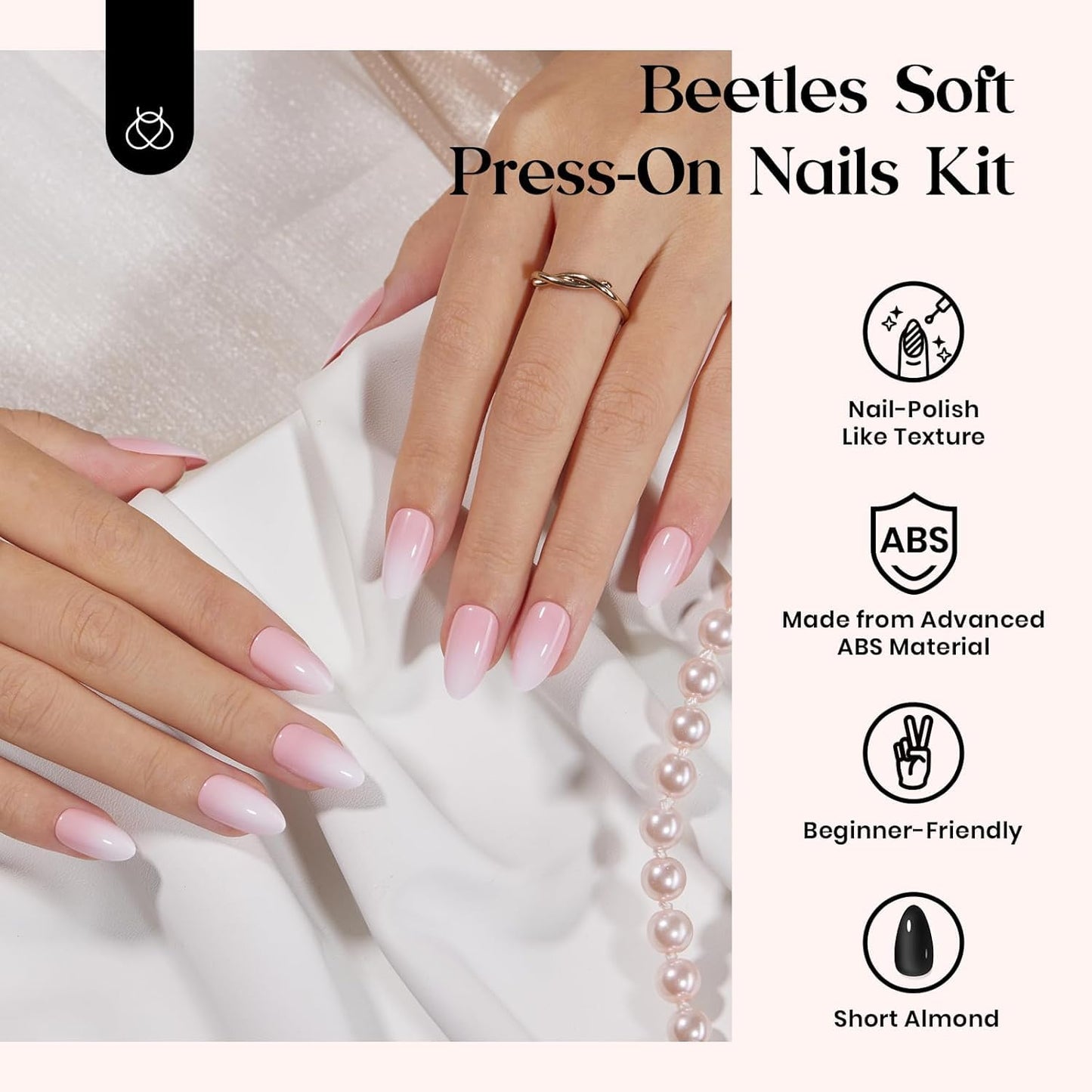 Beetles Press on Nails Kit 720Pcs 24 Colors, Short Almond Press on Nails Glossy Matte Glitter With Nail Glue & Nail Tabs Stickers, Natural Fit Lightweight Fake Nails Kit Art For Women Girls