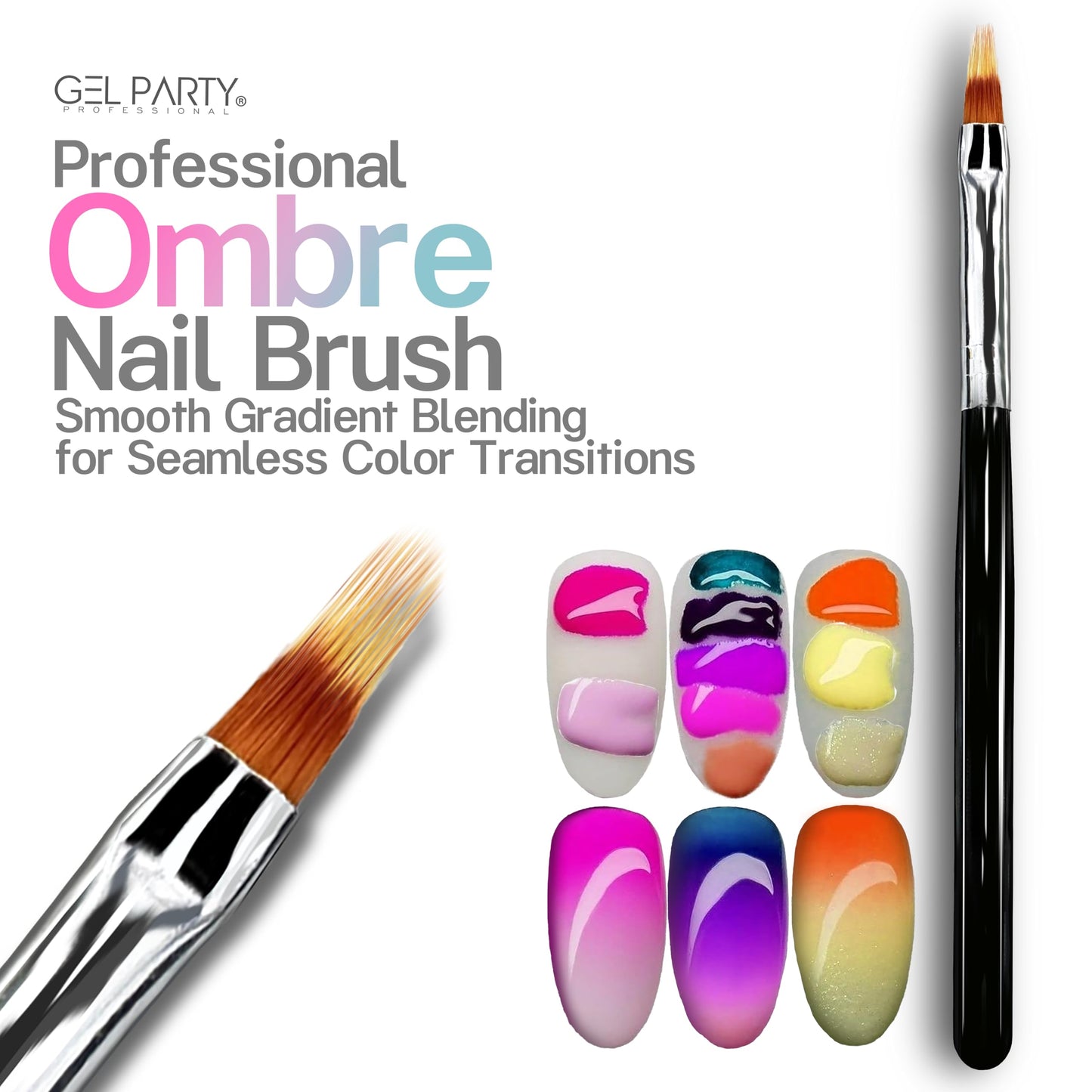 GELPARTY 32-Piece Nail Art Brush Set Professional Brushes for Acrylic, Gel, UV, Ombre, Dotting & 3D Designs | Drawing Pen For Gel Complete Kit for Salon & DIY Use