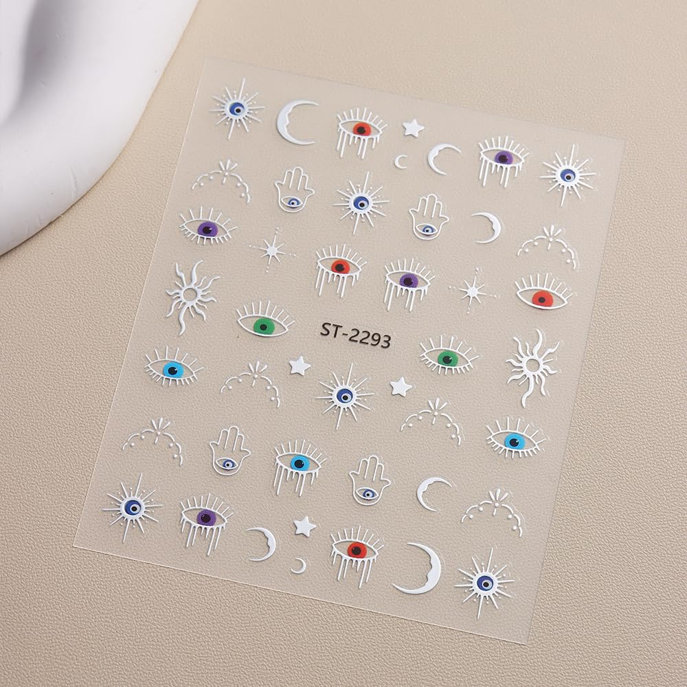 SIMAYKUWA Greek Mythology Nail Stickers - Apollo Sun & Serpent 3D Relief Charms, Metallic Sculpted Nail Art for Cosplay Festival, A Set of 2 Sheets