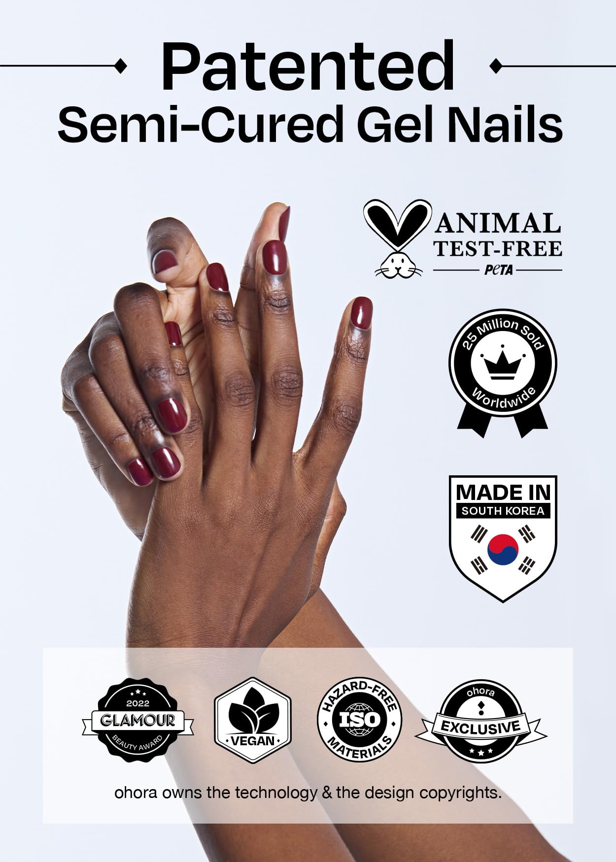 ohora Semi Cured Gel Nail Set of 2 (N Bare Apricot & N Fig Jam) - Professional Salon-Quality Nail Care