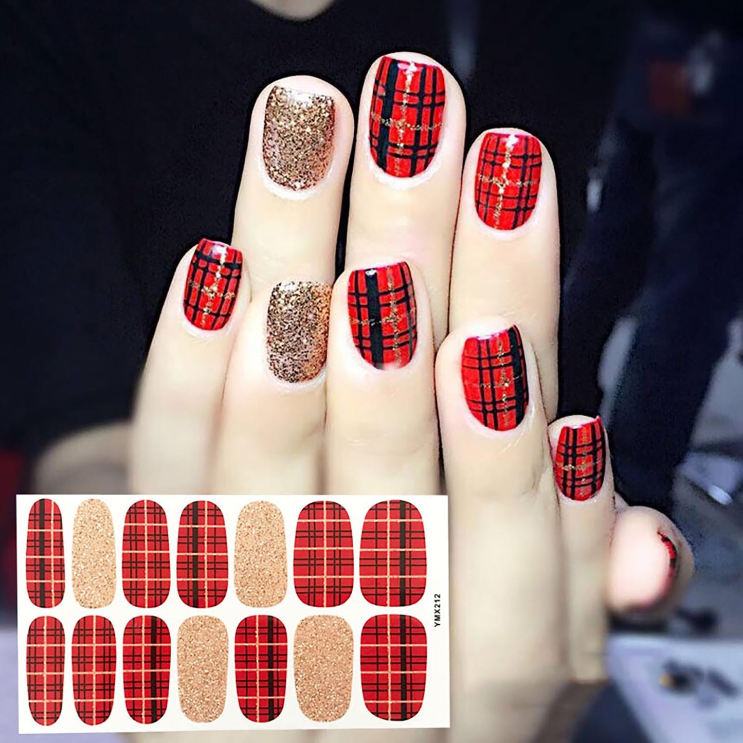 DANNEASY 30 Sheets Solid Color Nail Wraps Glitter Nail Polish Stickers Self Adhesive Nail Stickers Nail Polish Strips for Women Girl Nail Accessories with Nail File