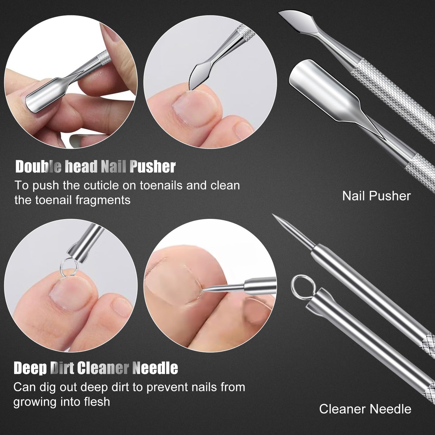 7-Piece Ingrown Toenail Treatment Set, Professional Stainless Steel Ingrown Toenail Removal Kit, Toenail Clippers for Thick Toenails, Pedicure Tools for Feet, Nail Clippers for Thick and Ingrown Nails