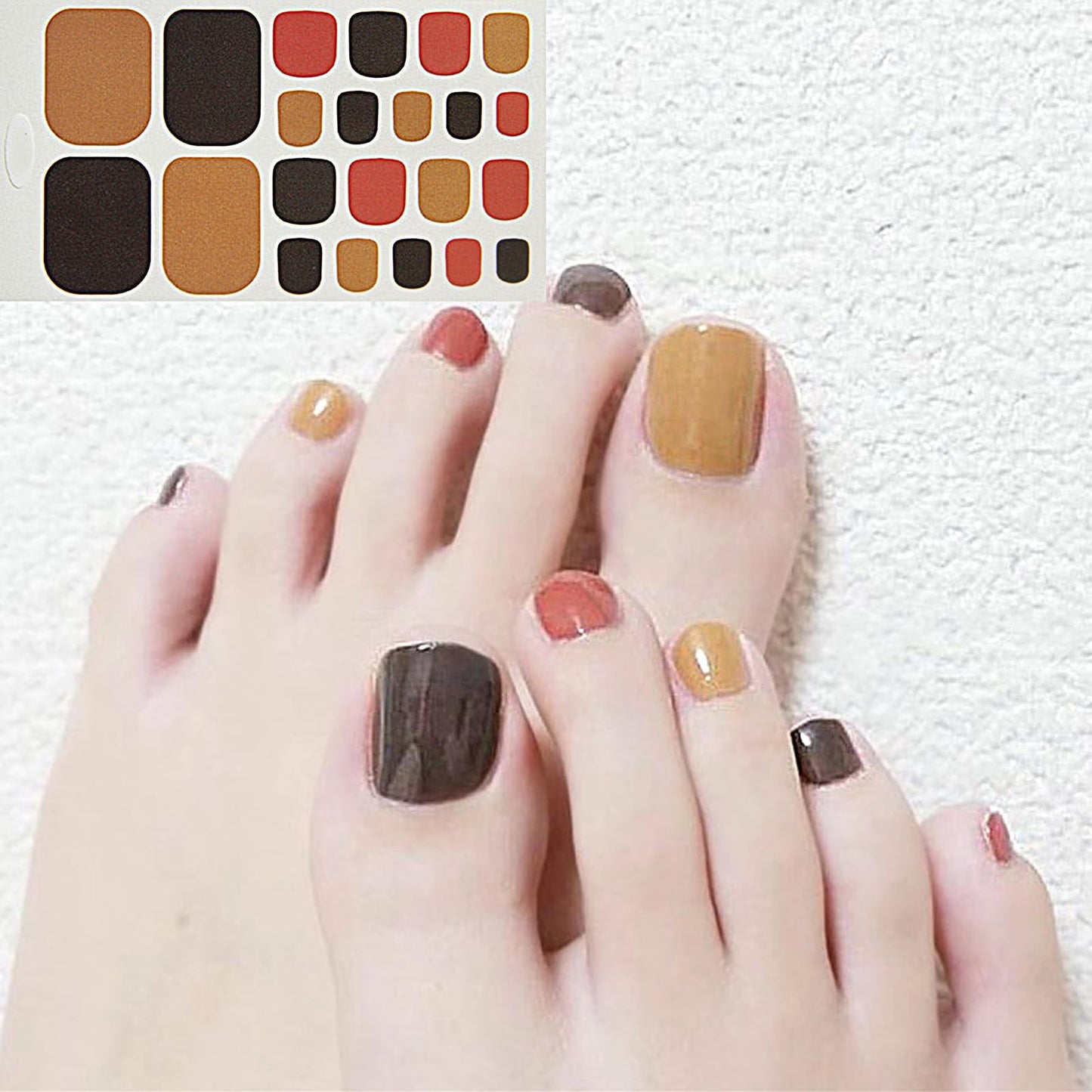 YECIRALA 20 Sheets 440 Pcs Minimal Designs Toe Nail Polish Stickers Full Nail Wraps for Women Girls Glitter Gradient Marble Gel Nail Strips for Toes Toenails Stickers Nail Polish Strips