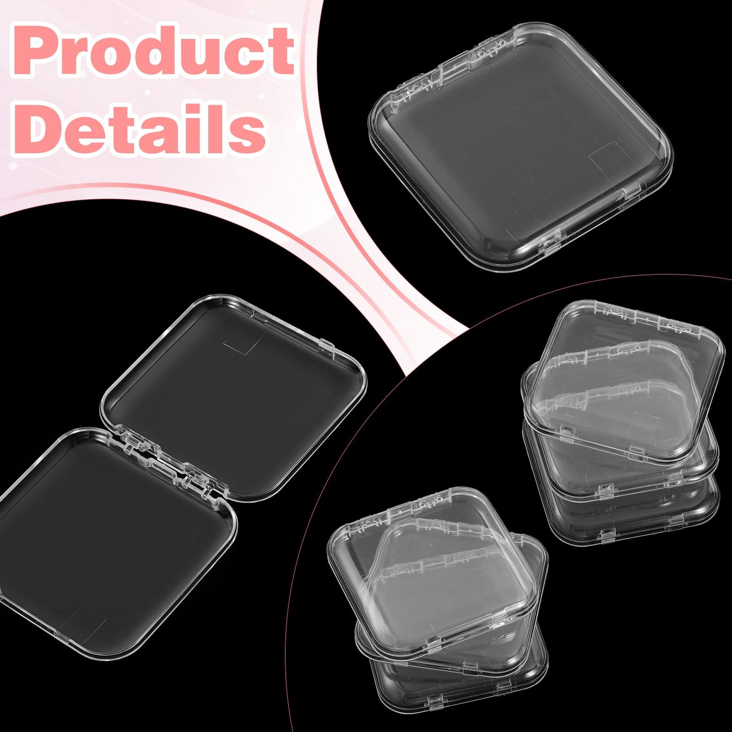 Lemecima 30 Pcs Press On Nail Storage Box Set with Acrylic Display Case Organizer - Press On Nail Packaging Box with 120 Pcs Adhesive Tapes for Fake Nail-Storage Nail-Display Nail-Salon